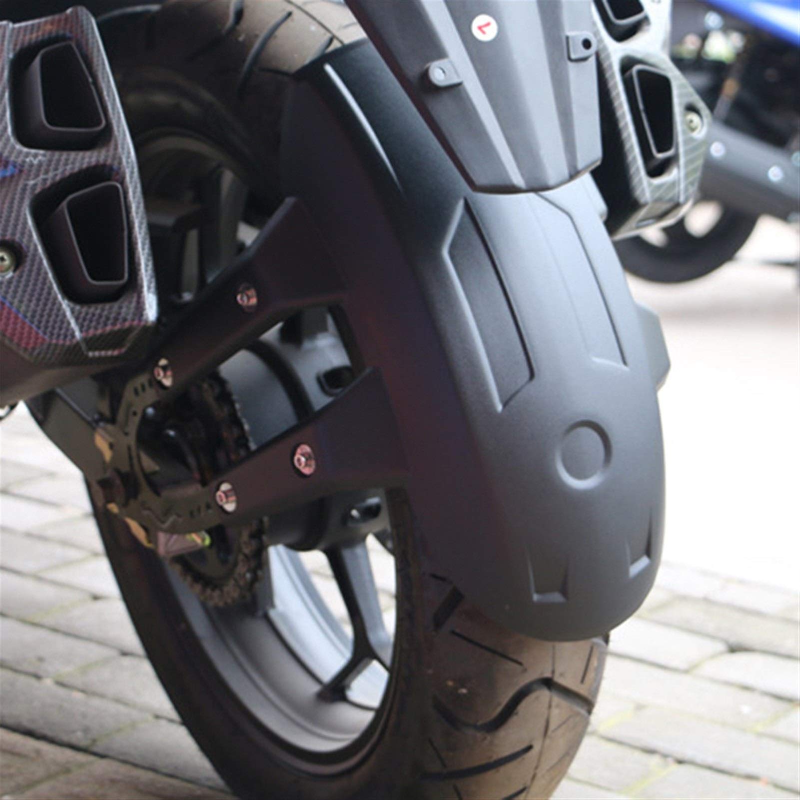 Universal Black Motorcycle Mudguard - Front & Rear Wheel Cover for Splash Protection