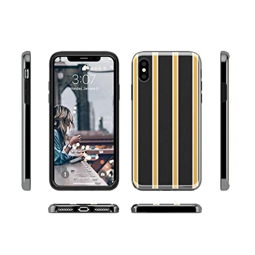 Casely iPhone X/XS Case - Mustard Yellow Pinstripe Design with Fine Lines | Slim Protective Phone Cover for Everyday Use & Fashion Statement