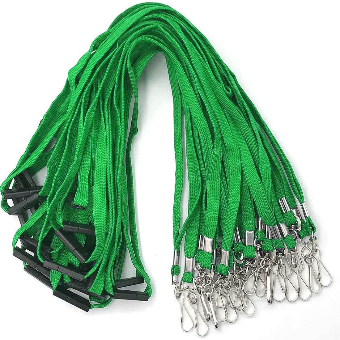 Premium Breakaway Safety Lanyard with J-Hook for ID Badges - Office & Events (50 PCS)