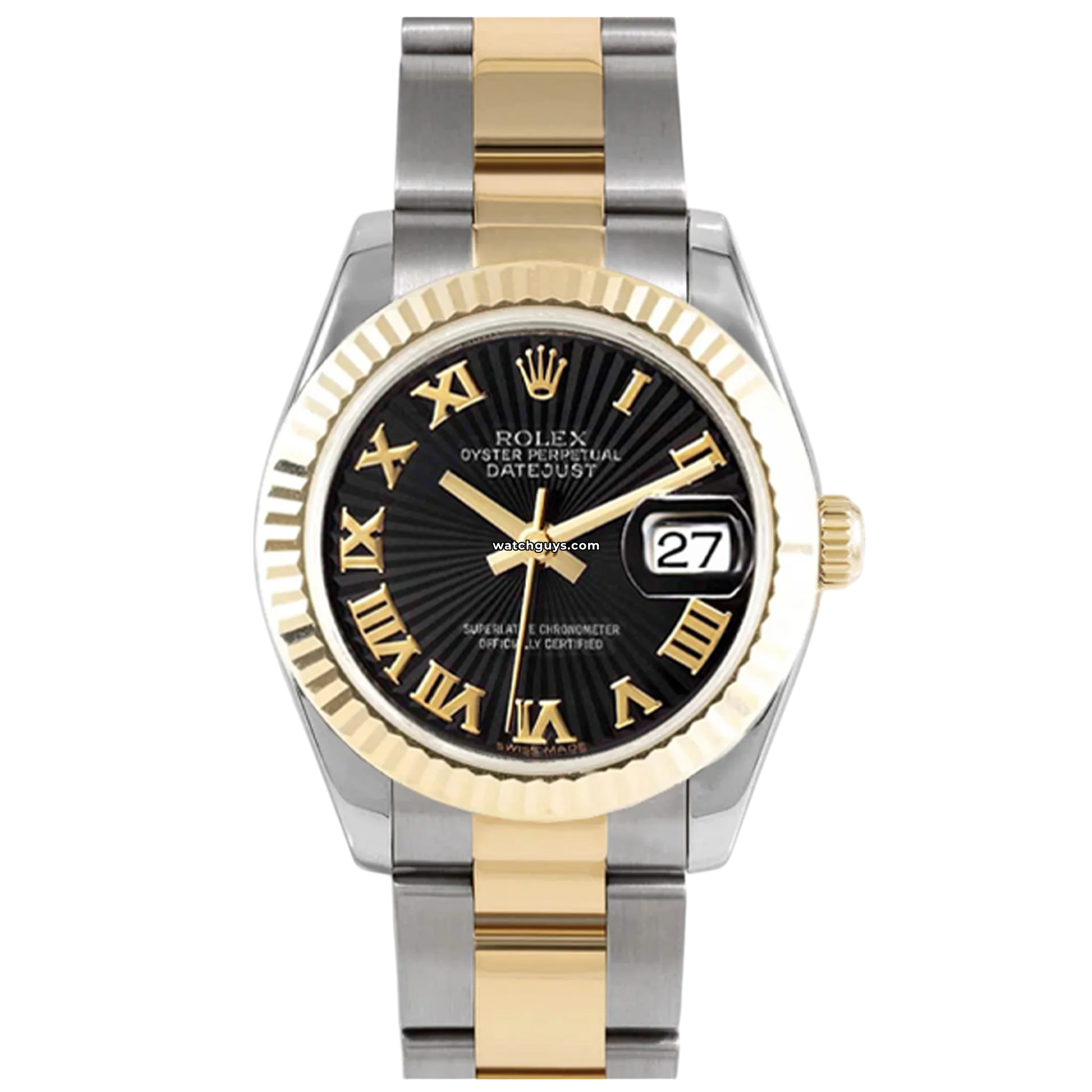 Rolex Datejust 178273 Men's Watch - Black Sunbeam Dial with Roman Numerals - Luxury Dress Watch for Business & Formal Occasions