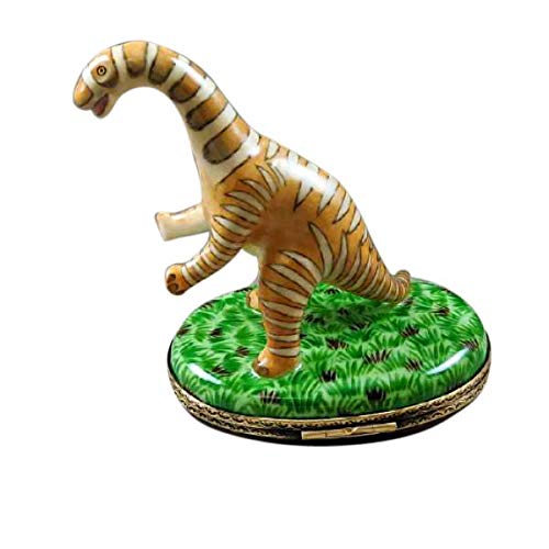 Rochard Brachiosaurus Dinosaur Porcelain Box - Hand-Painted Limoges Collectible with Long Neck & Tail - Perfect for Jewelry Storage & Home Decor Gift