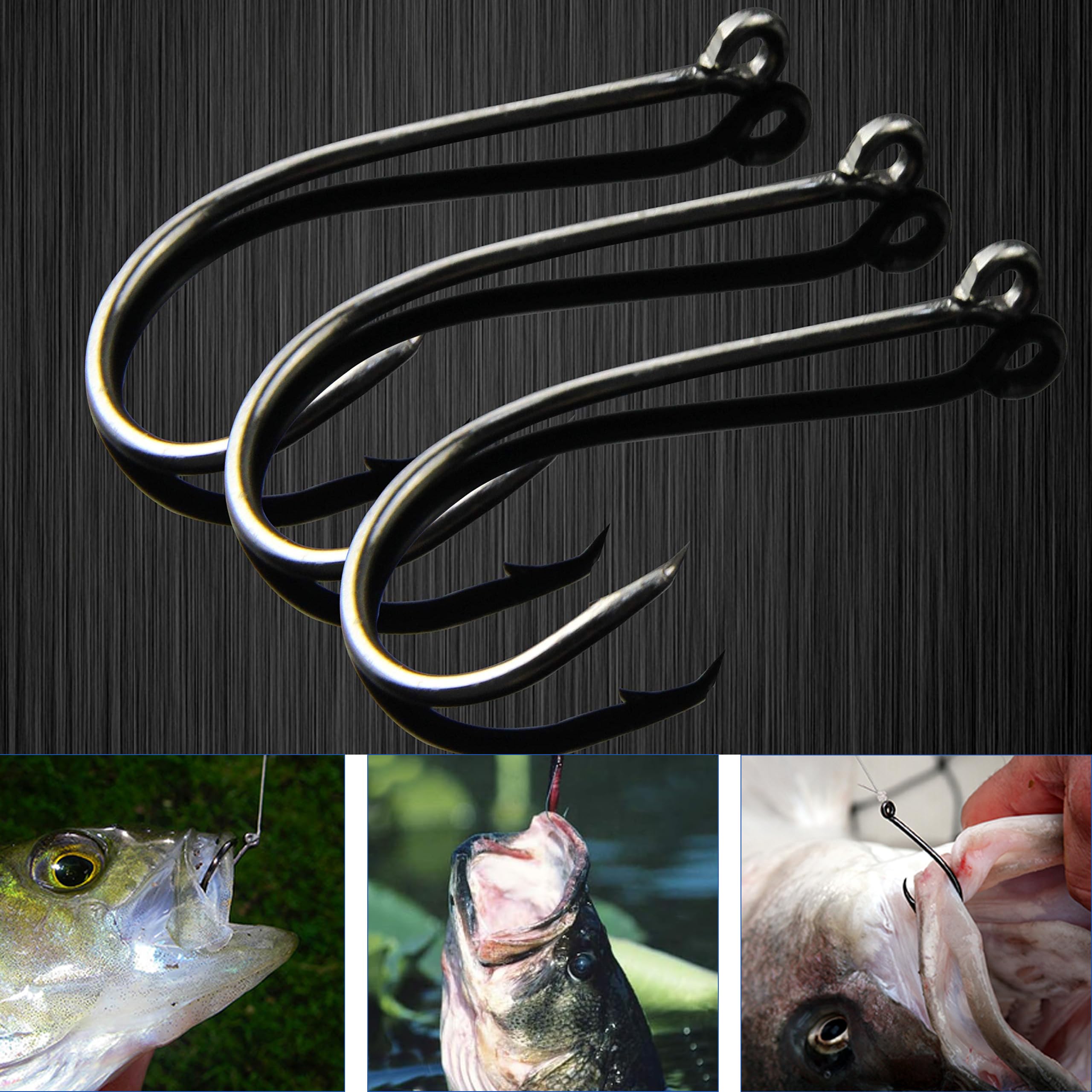 150pcs High Carbon Steel Circle Hooks for Saltwater & Freshwater Fishing - Octopus Offset Hooks Size 10-10/0 for Catfish, Bass - Perfect for Deep Sea, Pier and Shore Fishing