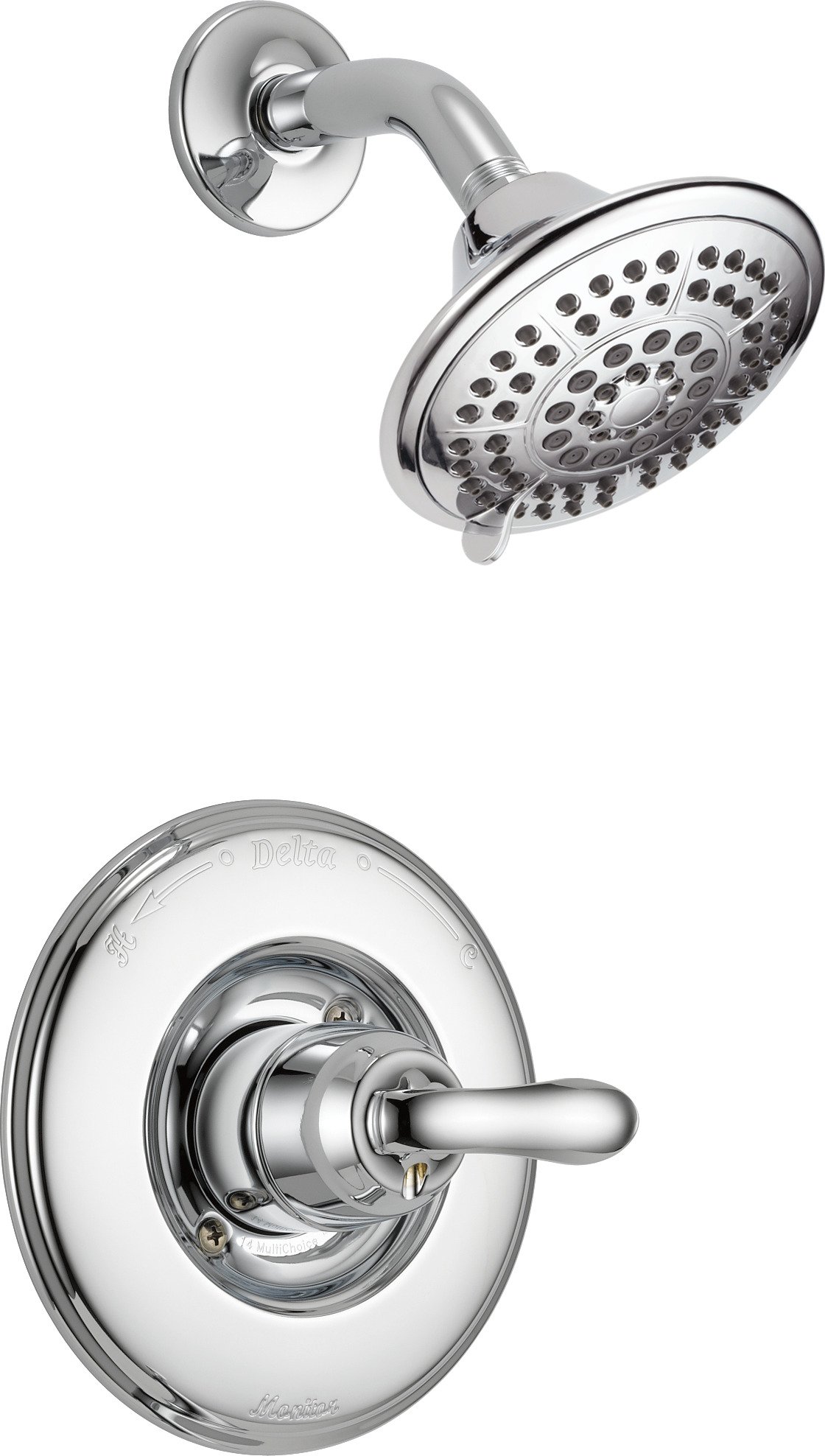 Delta Linden 14 Series Single-Function Shower Faucet Set with 5-Spray Touch-Clean Shower Head - Chrome Finish Shower Trim Kit T14294 (Valve Not Included) - Perfect for Bathroom Renovation & Modern Home Upgrade