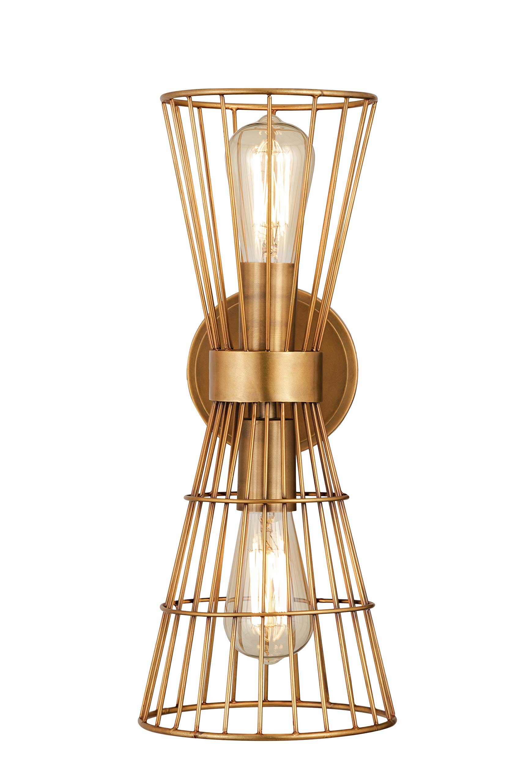 Z-Lite 2 Light Wall Sconce 6015-2S-RB - Modern Rustic Bronze Finish Wall Light Fixture for Bedroom, Living Room & Hallway Lighting