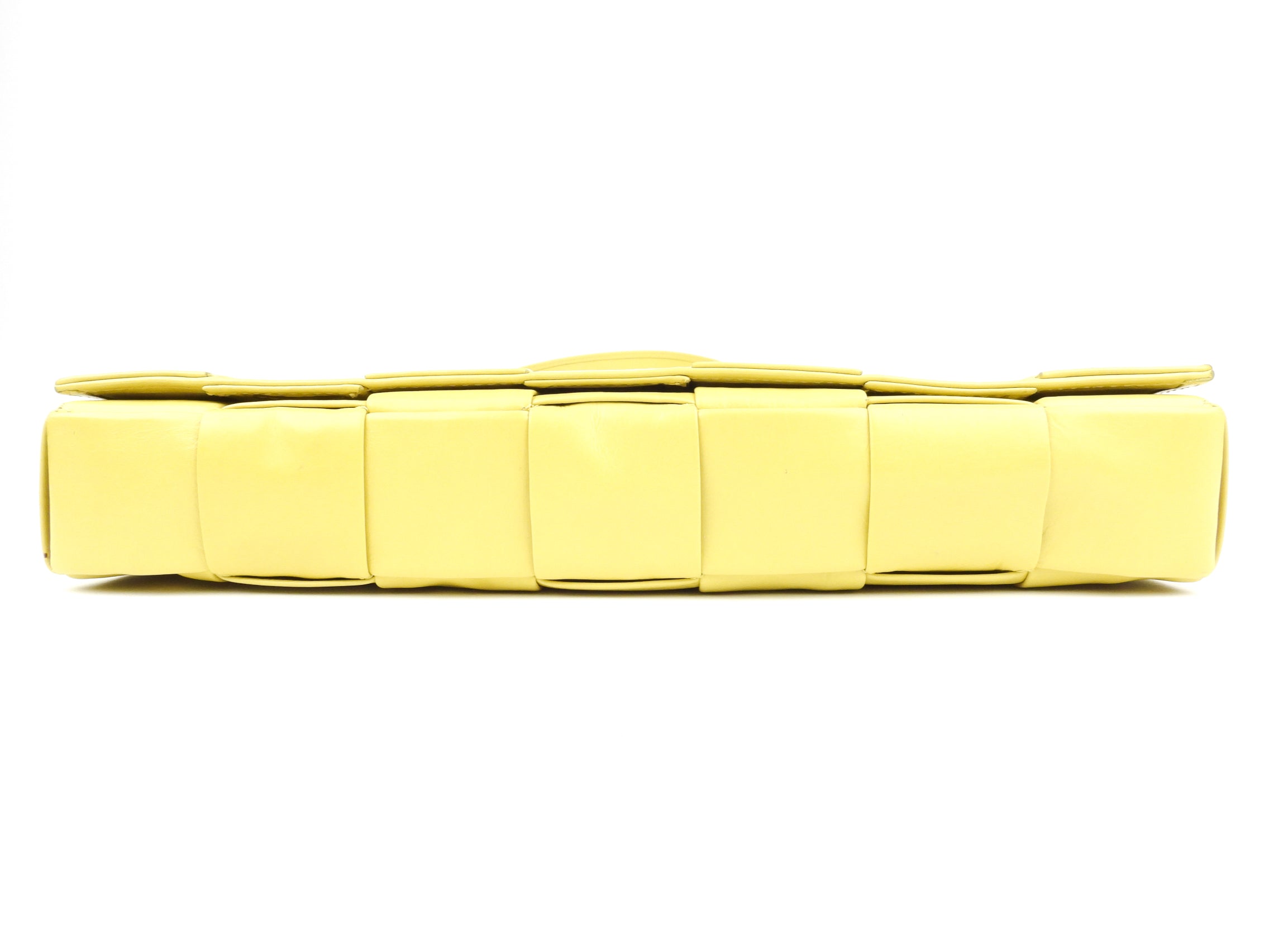 Bottega Veneta Yellow Shiny Leather Intrecciato Crossbody Shoulder Bag for Women | Luxury Designer Handbag for Everyday Use, Parties & Travel