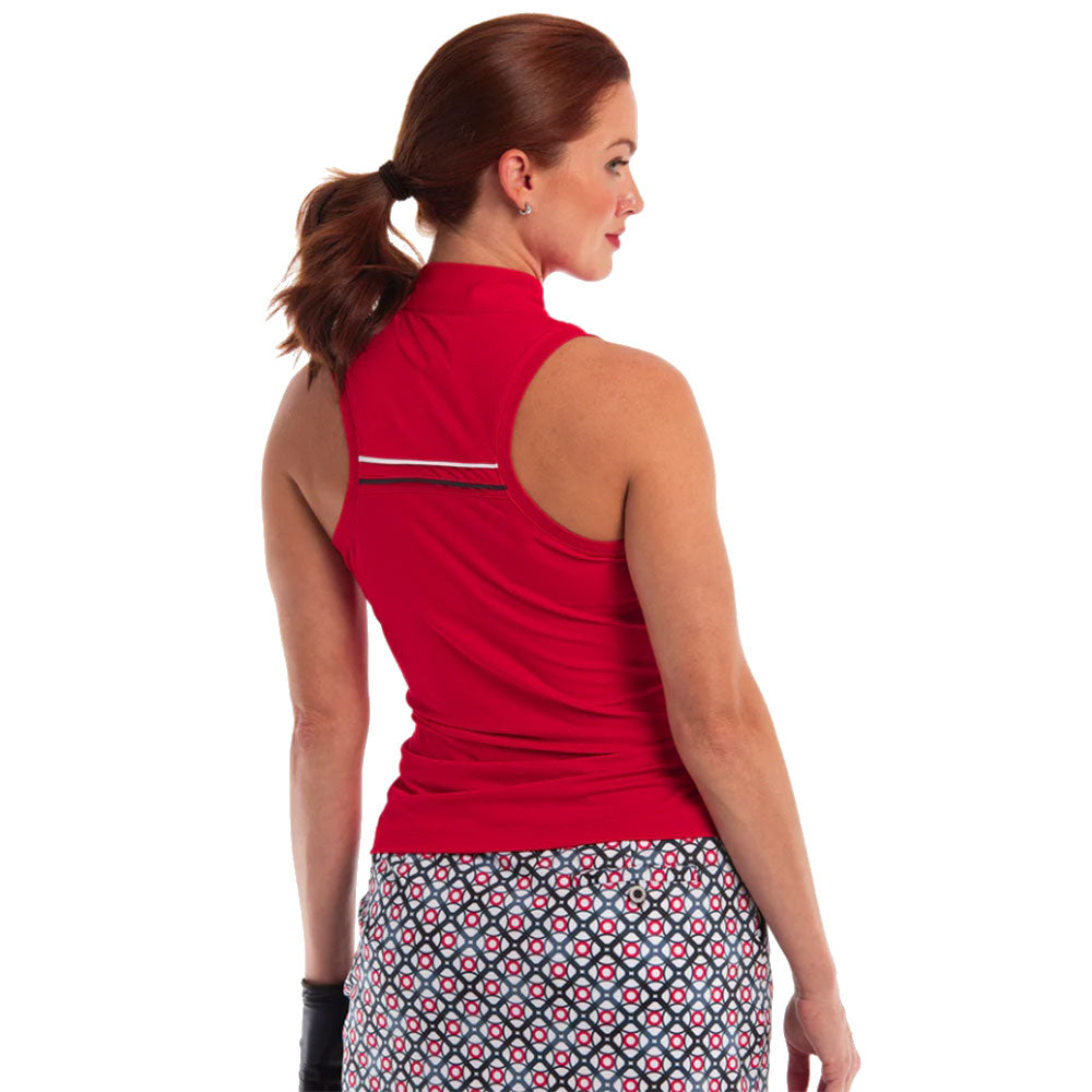 EP New York Women's Racerback Sleeveless Golf Polo Shirt - Breathable Moisture-Wicking Athletic Top for Golf, Tennis & Summer Sports