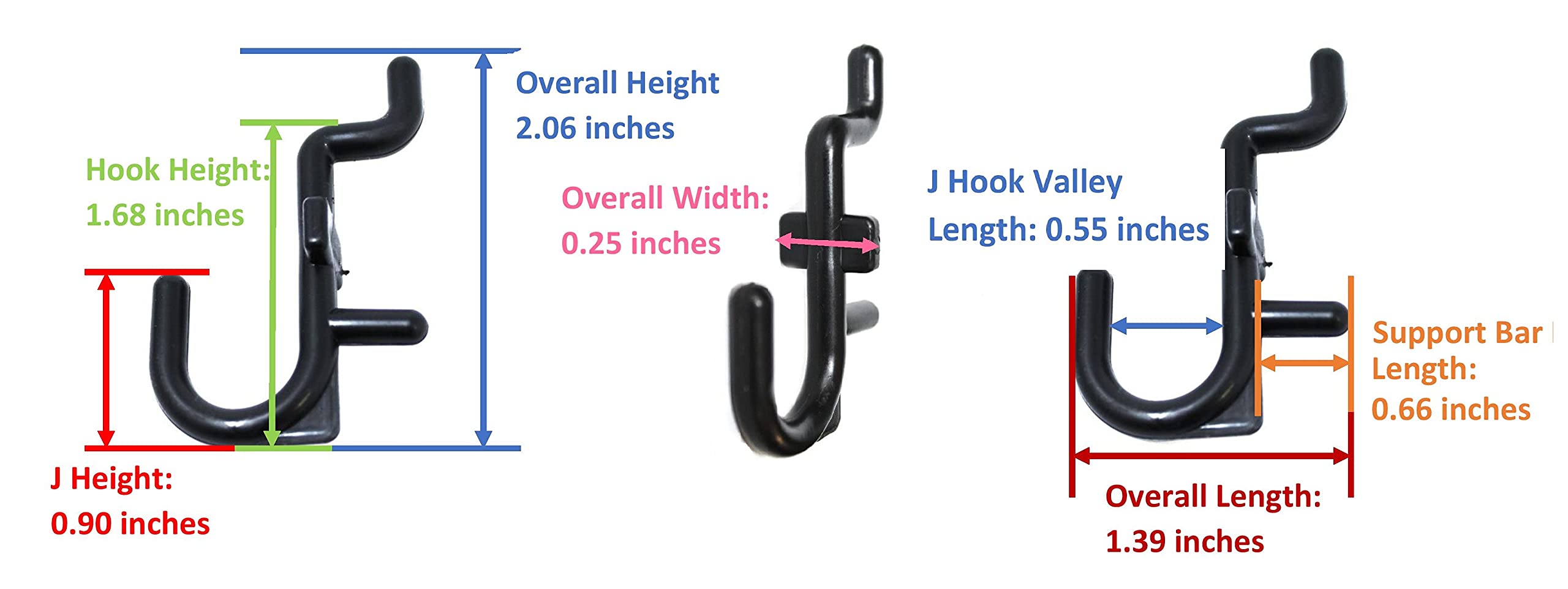 JSP Manufacturing 75-Pack Pink Plastic J-Style Pegboard Hooks for Garage Tool Storage & Craft Organization | Non-Locking Pegboard Accessories for DIY, Workshop, and Home Organization