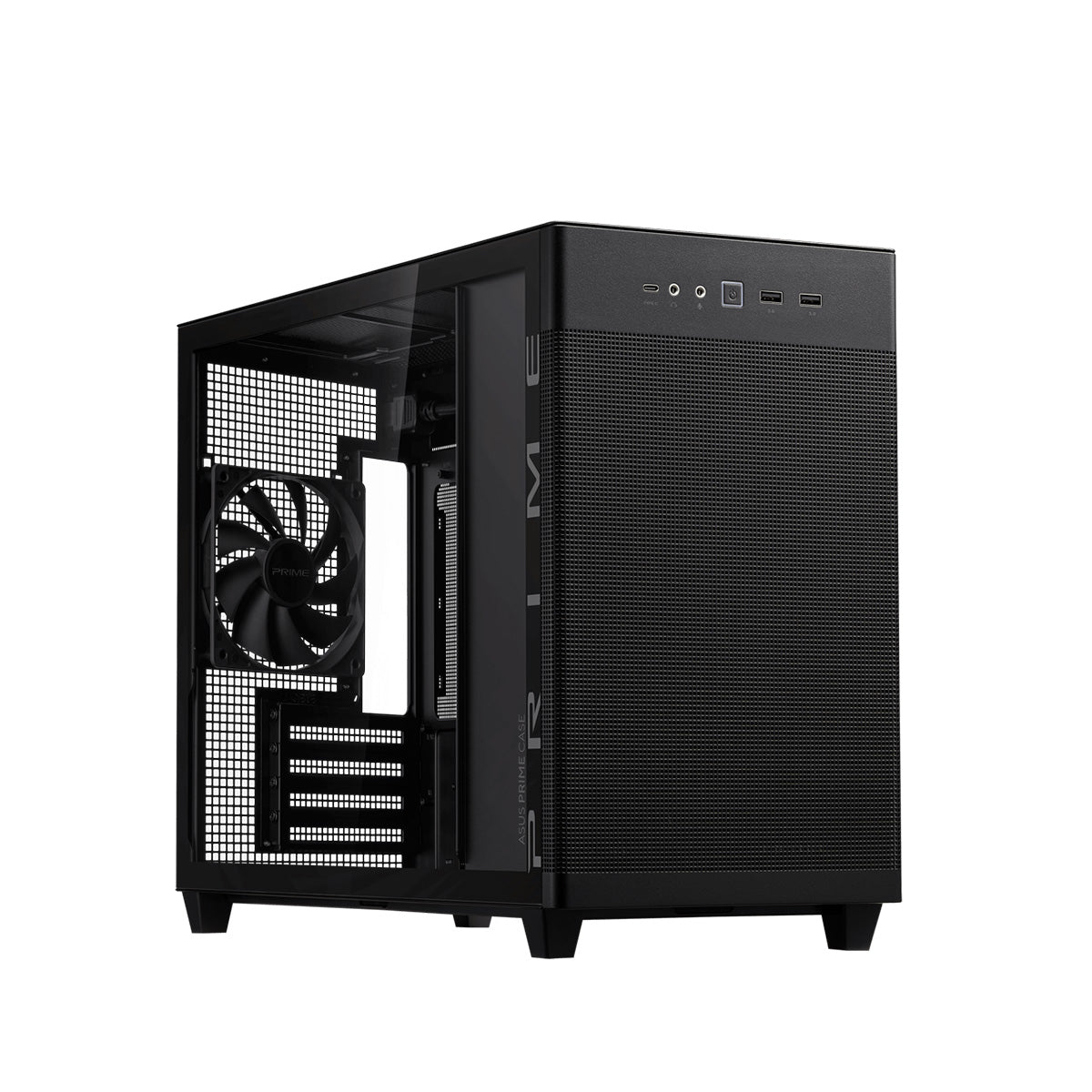 ASUS Prime AP201 Tempered Glass MicroATX PC Case - Compact Gaming Computer Tower for Small Spaces | Perfect for Home Office & Gaming Setup