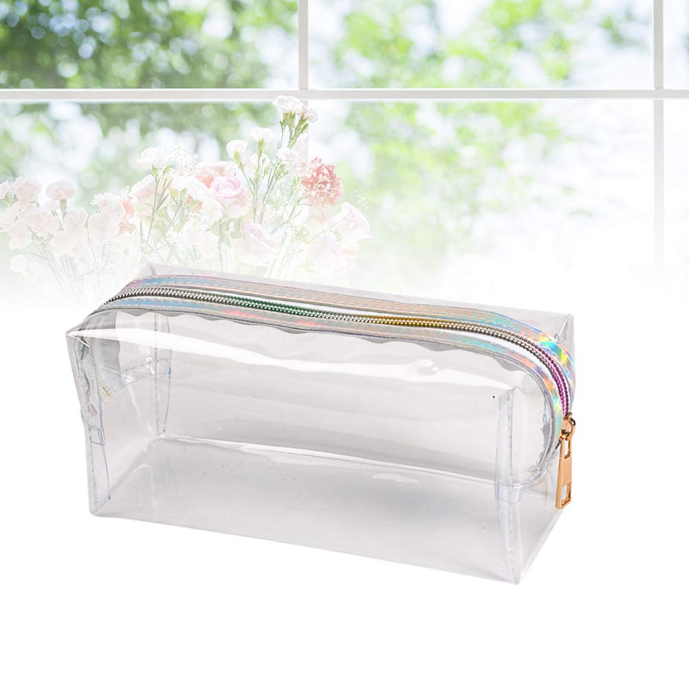 Cabilock 1pc Clear Toiletry Bag - Waterproof Makeup Organizer Pouch for Travel, Transparent Cosmetic Bag with Zipper - Perfect for TSA, Gym & Daily Essentials Storage
