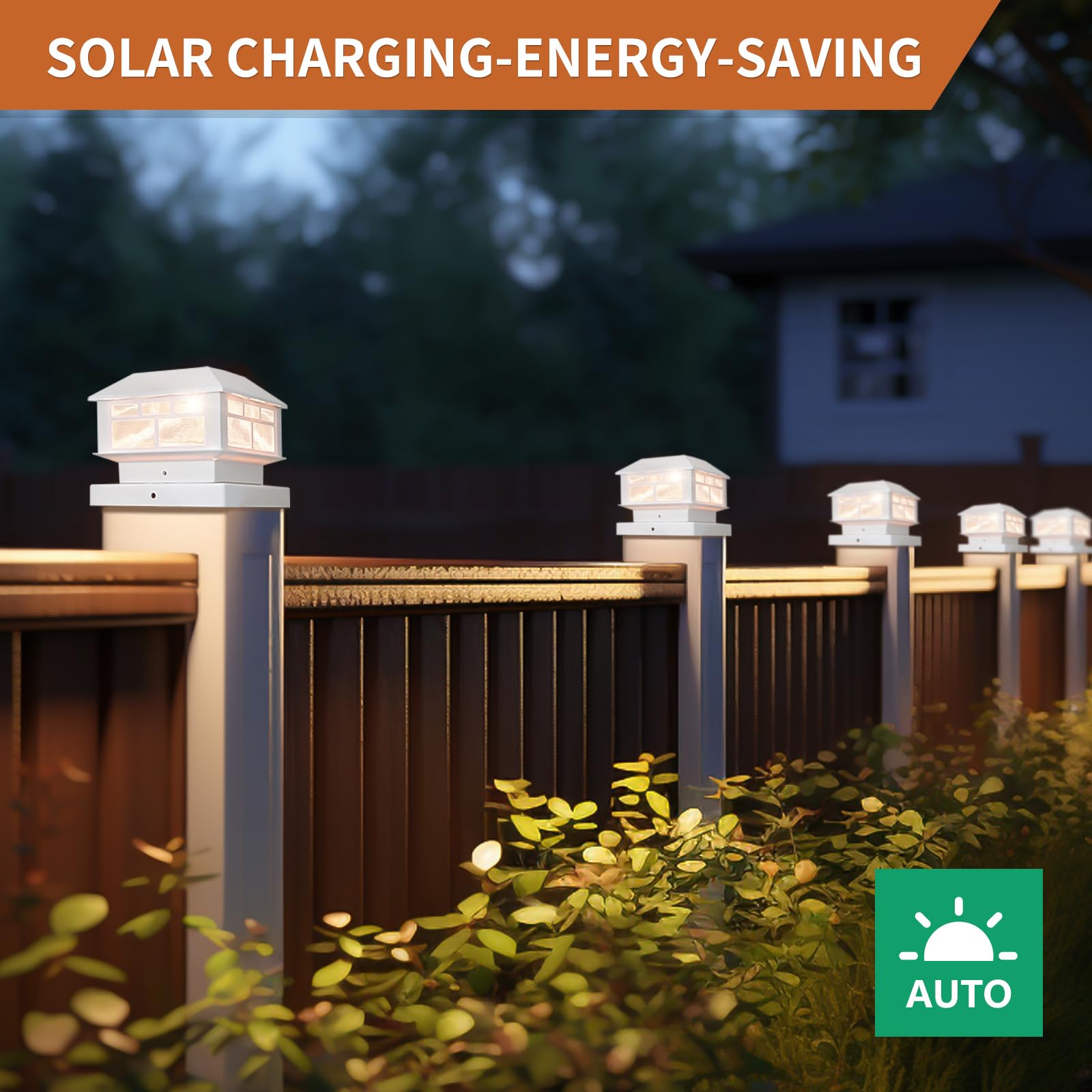 12 Pack Solar Post Lights Outdoor - 20LM Waterproof Solar Fence Cap Lights with 2 Light Modes - Fits 3.5x3.5in 4x4in 5x5in Wooden Posts - Solar Powered Deck Lights for Garden, Patio, Pathway, Fence & Backyard Decoration (White)