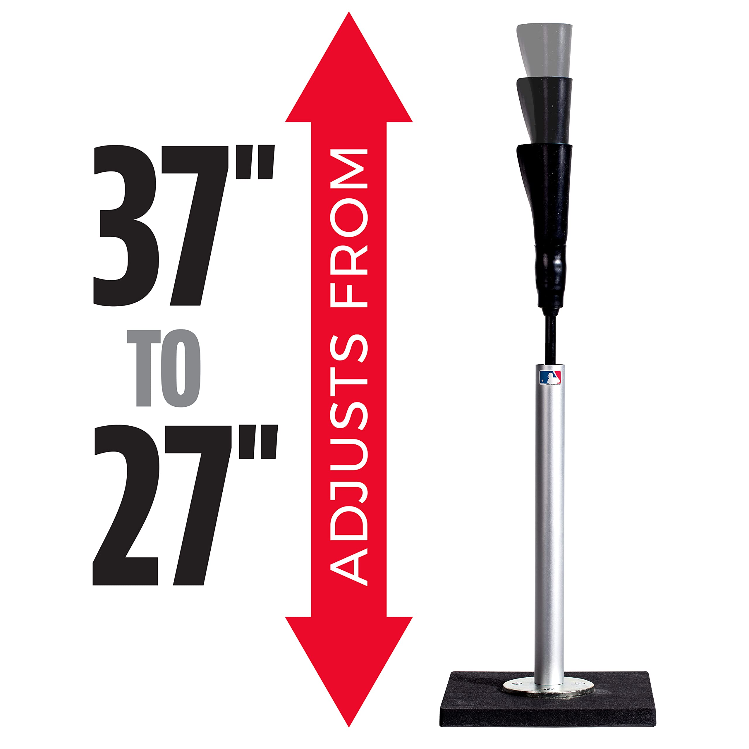 Franklin Sports Adjustable Baseball & Softball Batting Tee - Heavy Duty Portable Hitting Tee with Weighted Base for Stability - Perfect for Backyard Practice, Training Drills & Travel Games - Ideal for Youth Baseball, Softball Training & Home Batting Practice