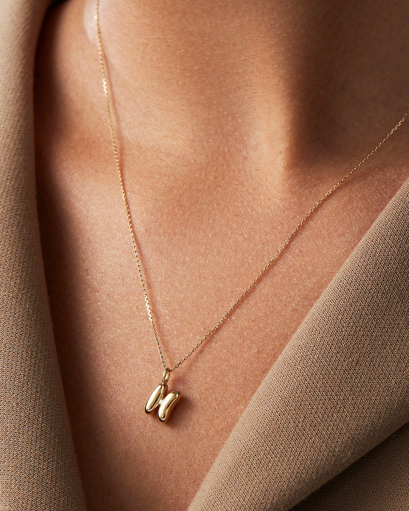 14K Gold Bubble Letter Necklace - Personalized Initial Pendant Jewelry for Women - Perfect for Birthdays, Anniversaries & Gifts