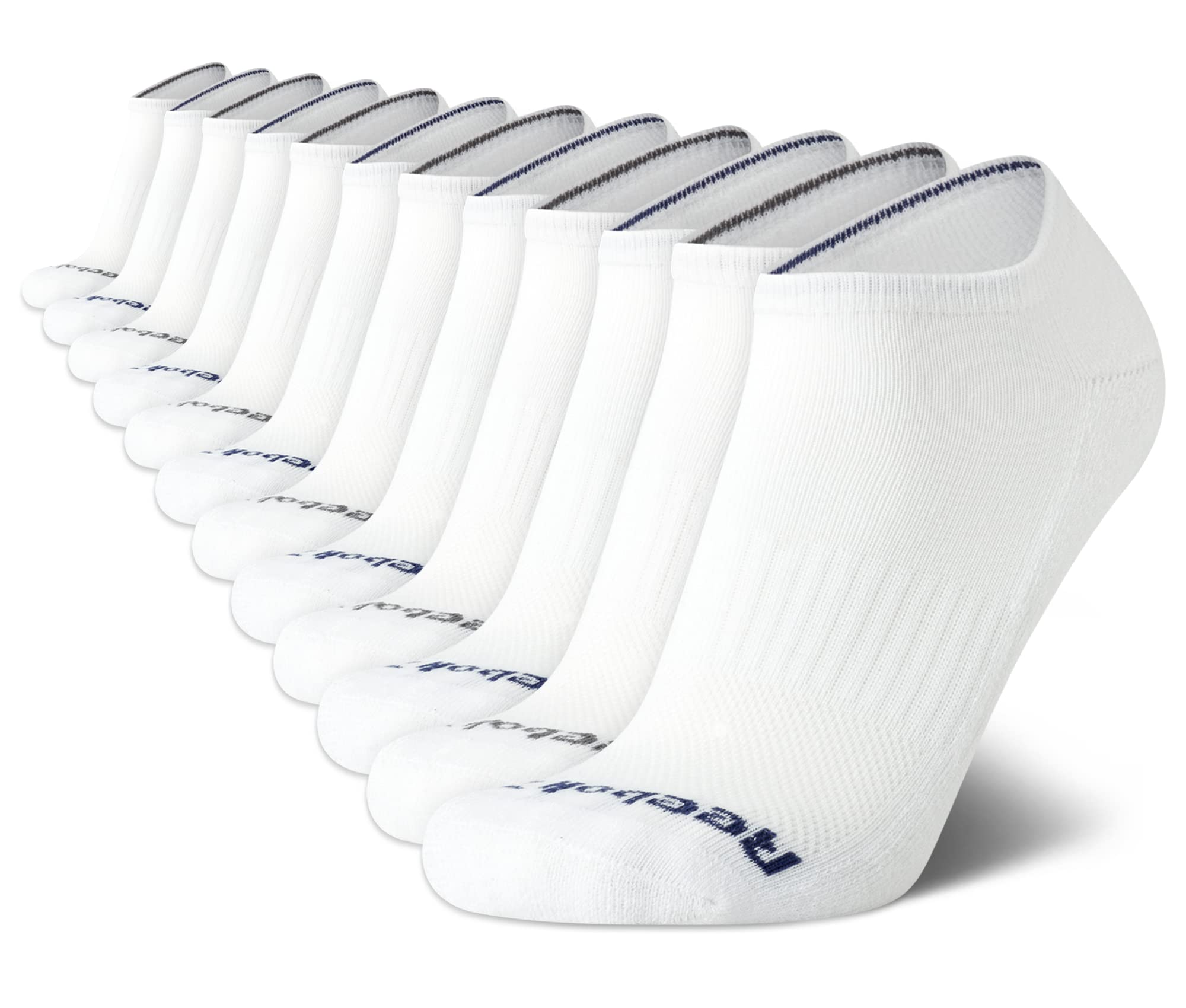 Reebok Men's Low Cut No Show Athletic Socks - 12 Pack Performance Cushion Comfort Socks - Breathable Running & Gym Socks for Men (Shoe Size 6-12.5) - Perfect for Workouts, Sports & Casual Wear