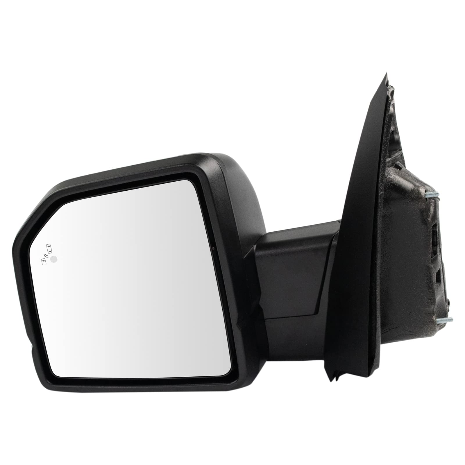 Power Heated Signal Blind Spot Spotlight Textured Black Left Side Mirror for Ford - Perfect for Winter Driving & Enhanced Safety