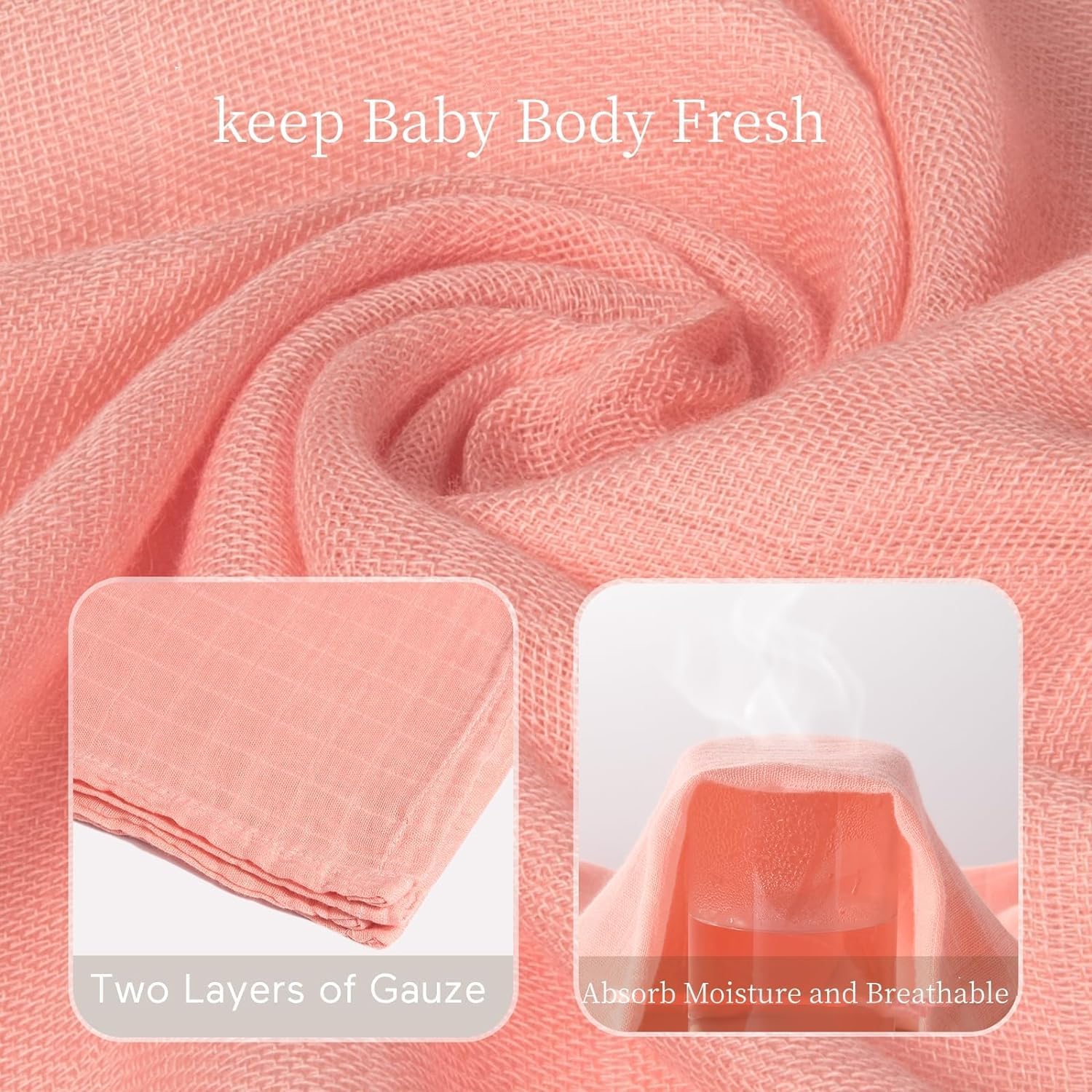 Momcozy 47x47 Inch Muslin Swaddle Blankets - Ultra Soft & Breathable Baby Receiving Blankets for Newborns (4-Pack, Unisex) | Perfect for Swaddling, Nursing, Stroller & Car Seat Cover