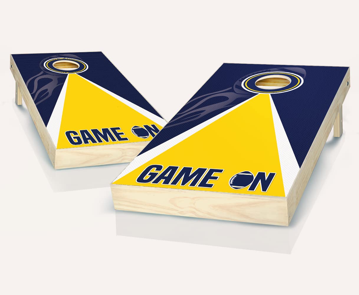 Premium Cornhole Game Set with 2 Boards & 8 Bags - Skip's Garage Game On Edition - Customizable Bags & Accessories - Perfect for Backyard Parties, Tailgating & Outdoor Games
