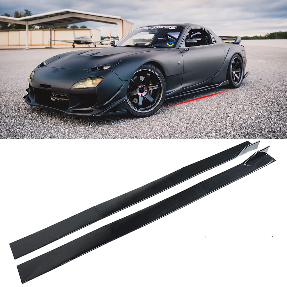 Universal Rocker Panel Extension Lower Side Skirts Body Kit - 2M/78.7inch Carbon Fiber for Car Exterior Styling & Protection - Perfect for Sports Cars, Sedans, and Tuner Vehicles
