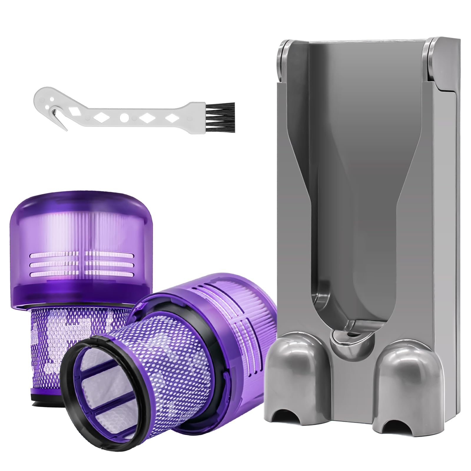 Dyson V11 Replacement Parts - Wall Mount Docking Station & 2-Pack HEPA Vacuum Filters Compatible with Dyson V11 Cordless Vacuum Cleaner | Accessories Organizer & Filter Replacement Kit for Home Cleaning