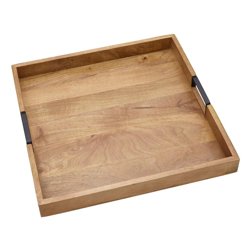 Square Lazy Susan Serving Tray - 360° Rotating Turntable for Dining Table, Kitchen Counter, Buffet & Party Serving | Durable Wooden Organizer for Spices, Condiments & Food Display