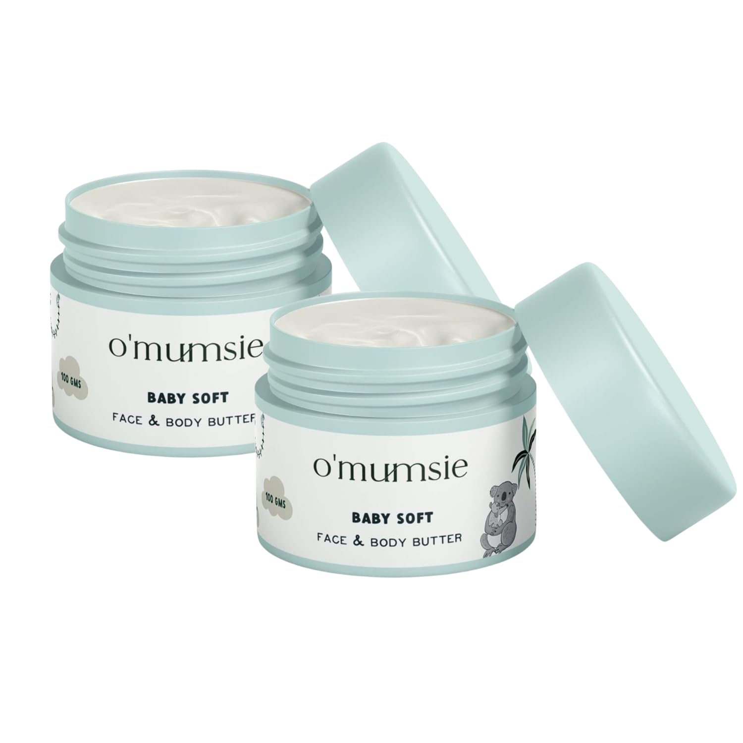 O'mumsie Baby Body Butter Moisturizing Lotion for Eczema Relief - Oatmeal & Cocoa Butter Enriched Cream for Dry, Sensitive Skin - 100g | Gentle Daily Moisturizer for Newborns & Toddlers with Itchy Skin
