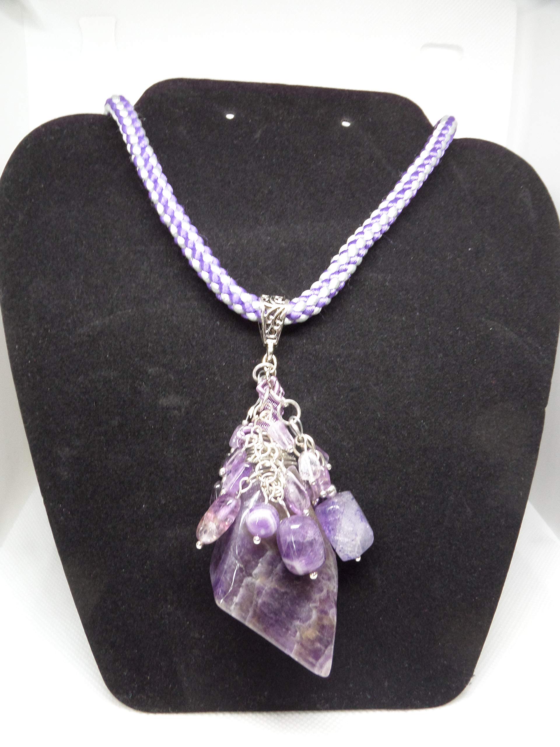 Handmade Beaded Kumihimo Necklace with Wire Wrapped Pendant - Elegant Boho Jewelry for Women, Perfect for Weddings, Parties & Everyday Wear