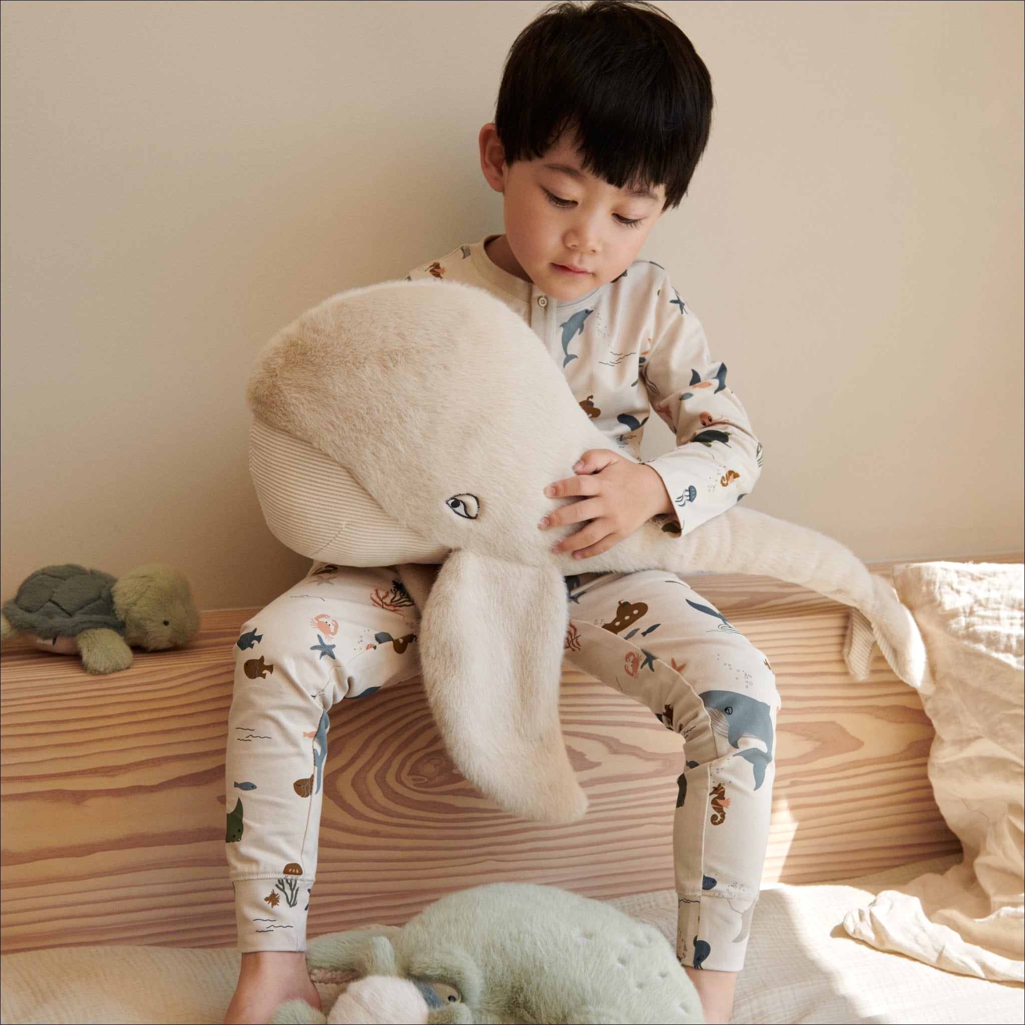 LIEWOOD Berman Whale Stuffed Animal - Soft Plush Whale Toy for Kids, Cute Mist Gray Whale Pillow for Nursery Decor & Cuddling Companion