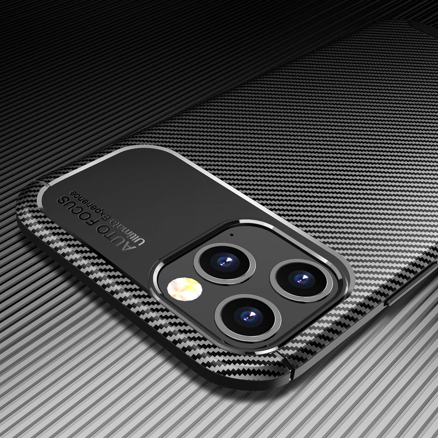 Carbon Fiber iPhone 12 Pro Max Case (6.7 Inch) - Anti-Scratch Shockproof Protective Cover with Premium Texture Design | Perfect for Daily Use, Travel & Outdoor Activities (Carbon Coffee)