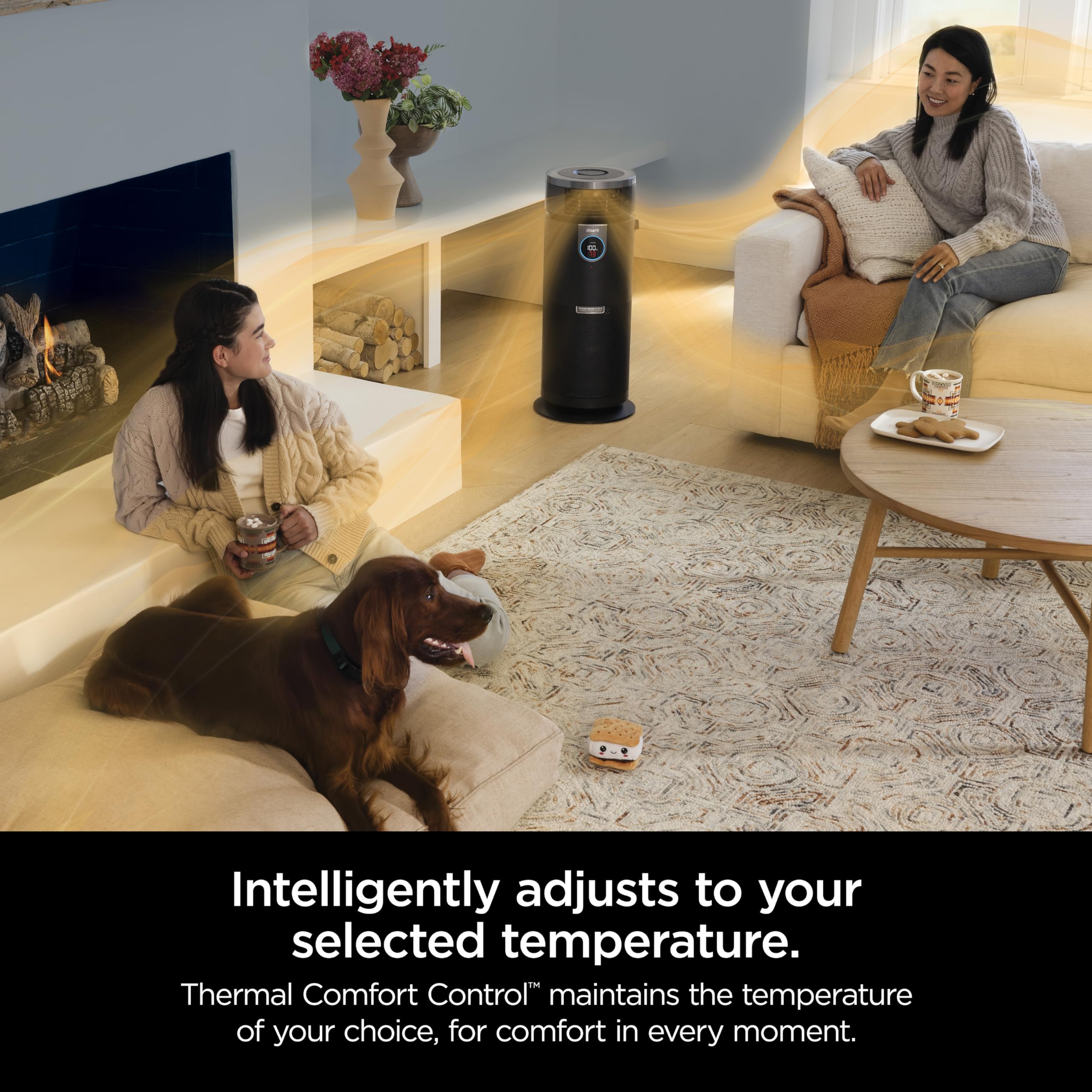 Shark 3-in-1 Max Air Purifier, Heater & Fan with NanoSeal HEPA Filter, Cleansense IQ Technology, Odor Lock System - Covers 1000 Sq. Ft, Charcoal Grey - Perfect for Large Rooms, Bedrooms, and Offices