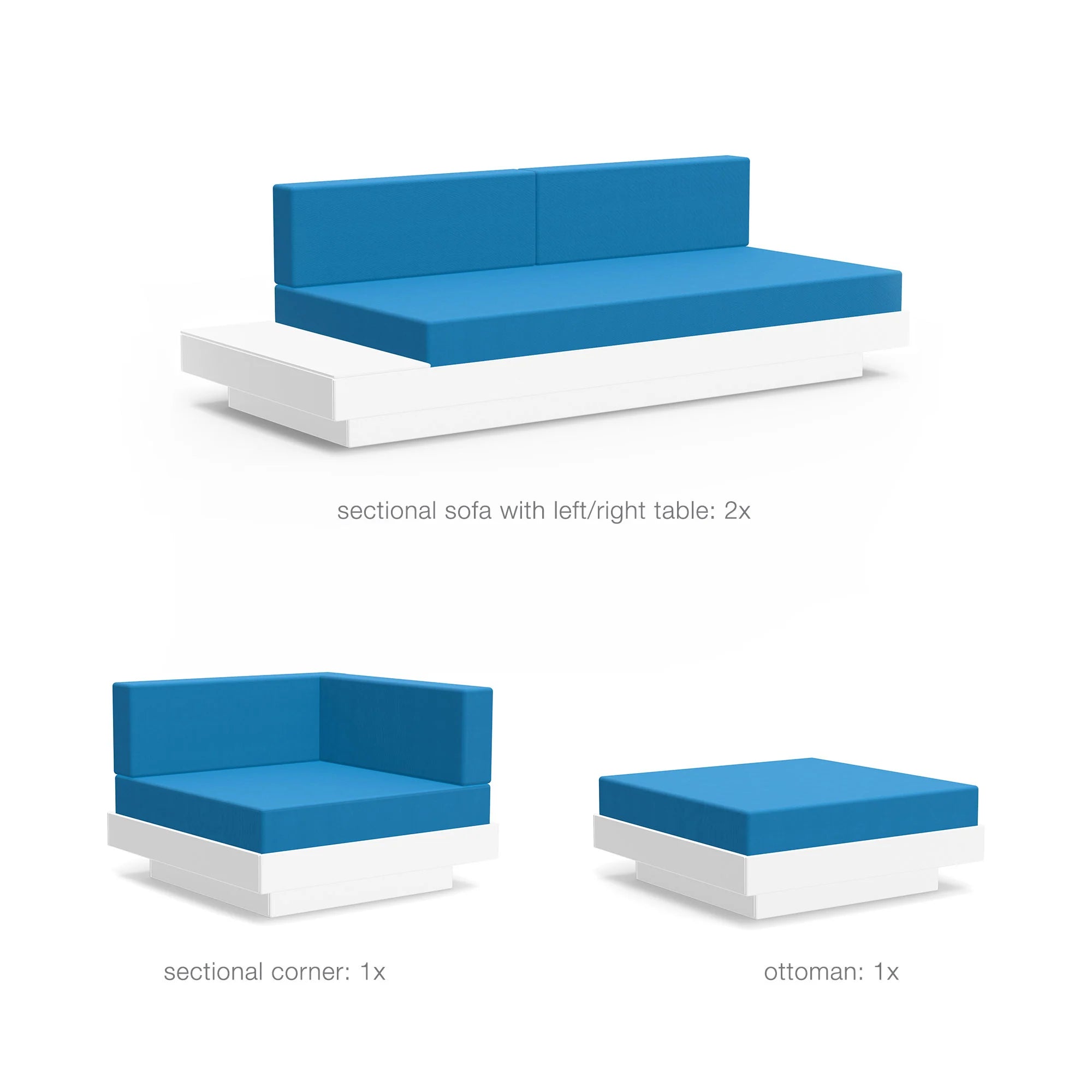 L-Shaped Sectional Sofa with Ottoman - Modern Platform One Living Room Couch for Small Spaces, Apartment, and Home Theater Seating