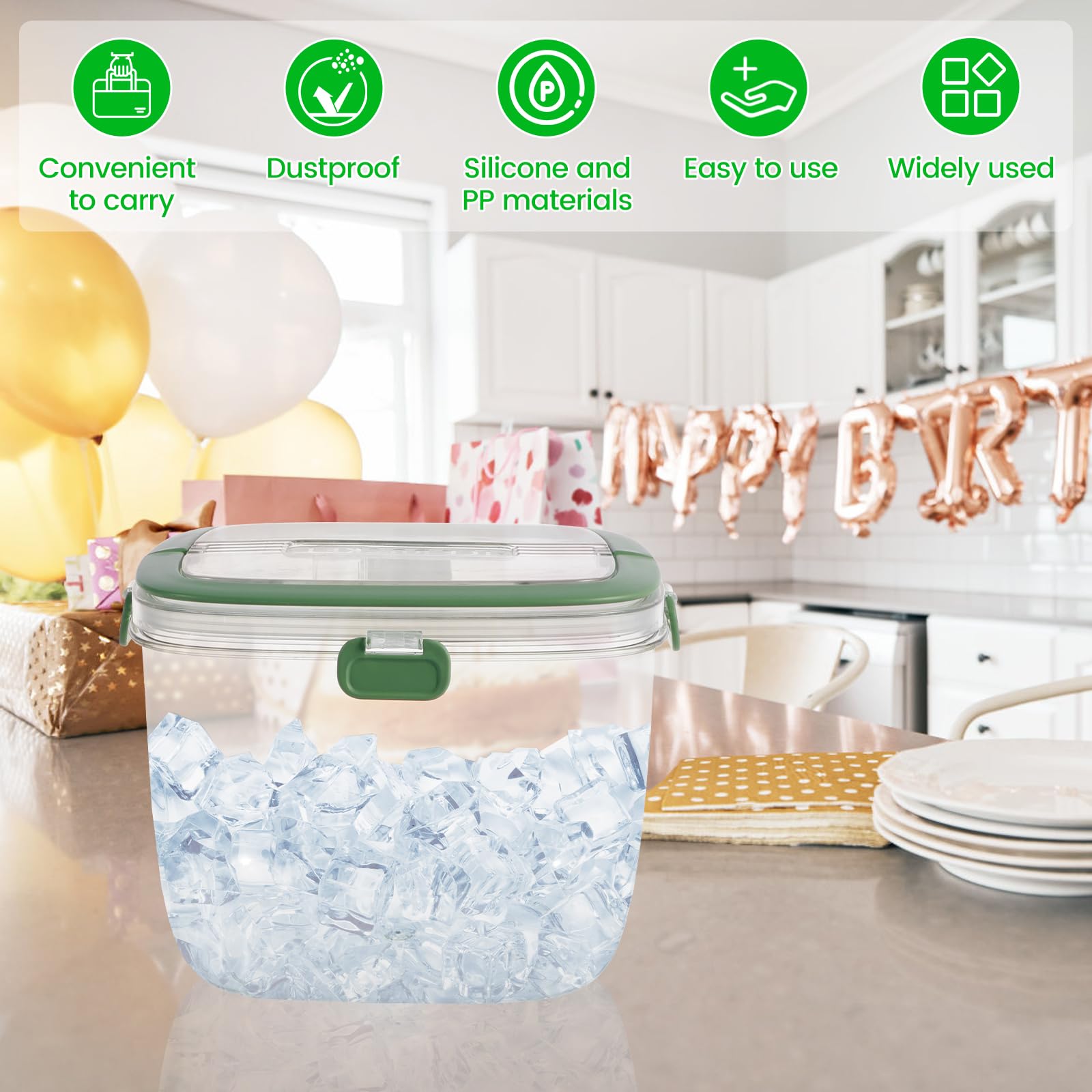 5L Stainless Steel Ice Bucket with Lid & Tongs - Double Wall Insulated Wine Cooler for Cocktails, Champagne & Parties - Perfect for Home Bars, Outdoor Gatherings & Wedding Receptions