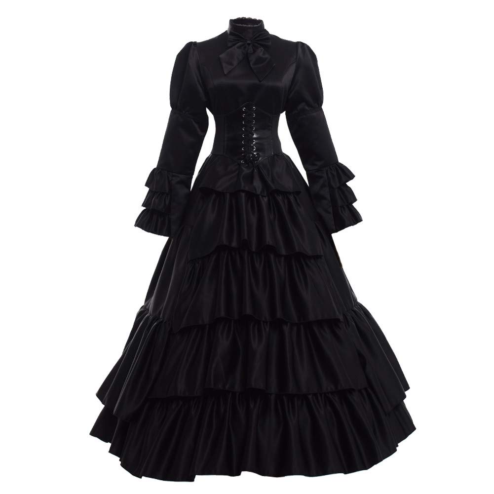 GRACEART Women's Victorian Rococo Ball Gown Dress with Hoop Skirt - Elegant Renaissance Costume for Cosplay, Historical Reenactment & Themed Parties