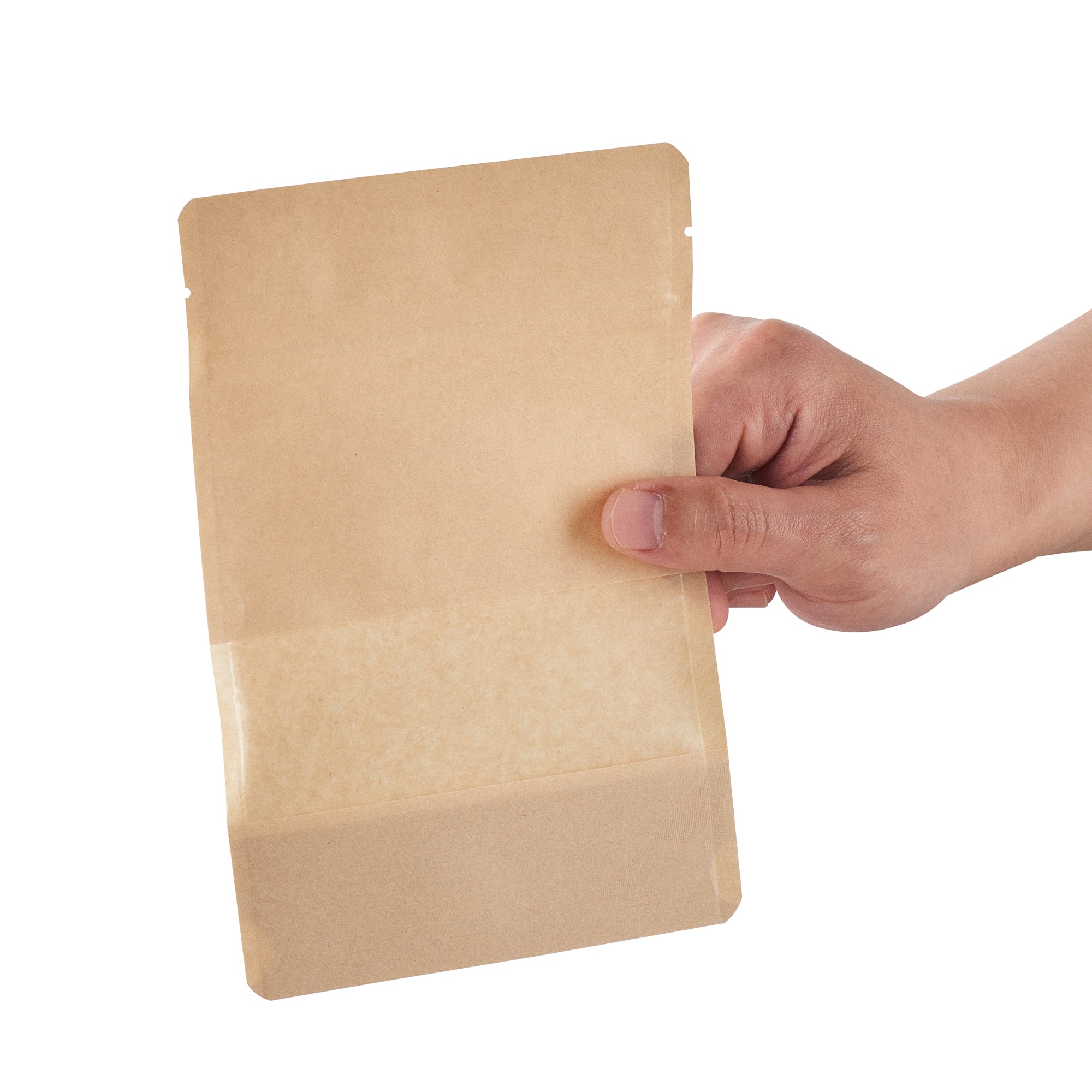 Kraft Plastic Small Window Bags with Heat Sealable Feature - 7 x 4 3/4 x 1 1/2 Inches - Pack of 100 | Perfect for Bakery, Candy, Crafts & Retail Packaging