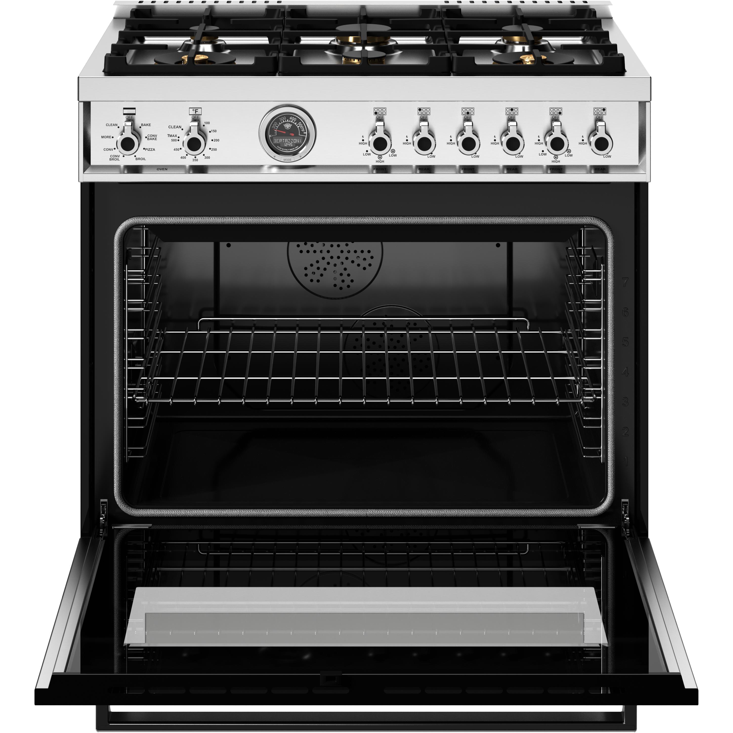 Bertazzoni PRO366BCFEPNET 36 Inch Freestanding Dual Fuel Range - Professional Gas Cooktop & Electric Oven for Home Chefs | Perfect for Gourmet Cooking, Entertaining & Modern Kitchens