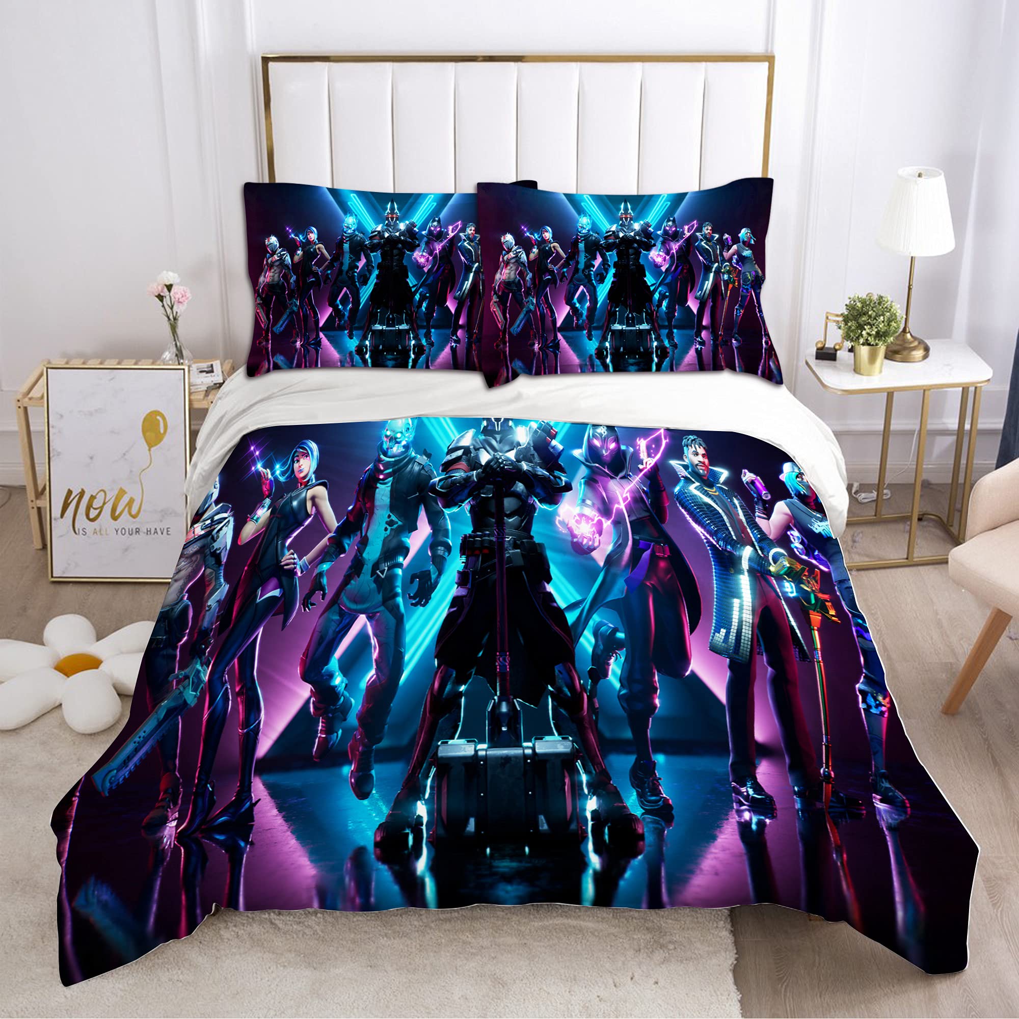 3D Gamer Duvet Cover Set for Kids & Teens - Twin Size Bedding with 1 Quilt Cover & 2 Pillowcases (No Comforter Included) - Perfect for Boys & Girls Gaming Room Decor, Birthday Gifts, and Teen Bedroom Makeovers