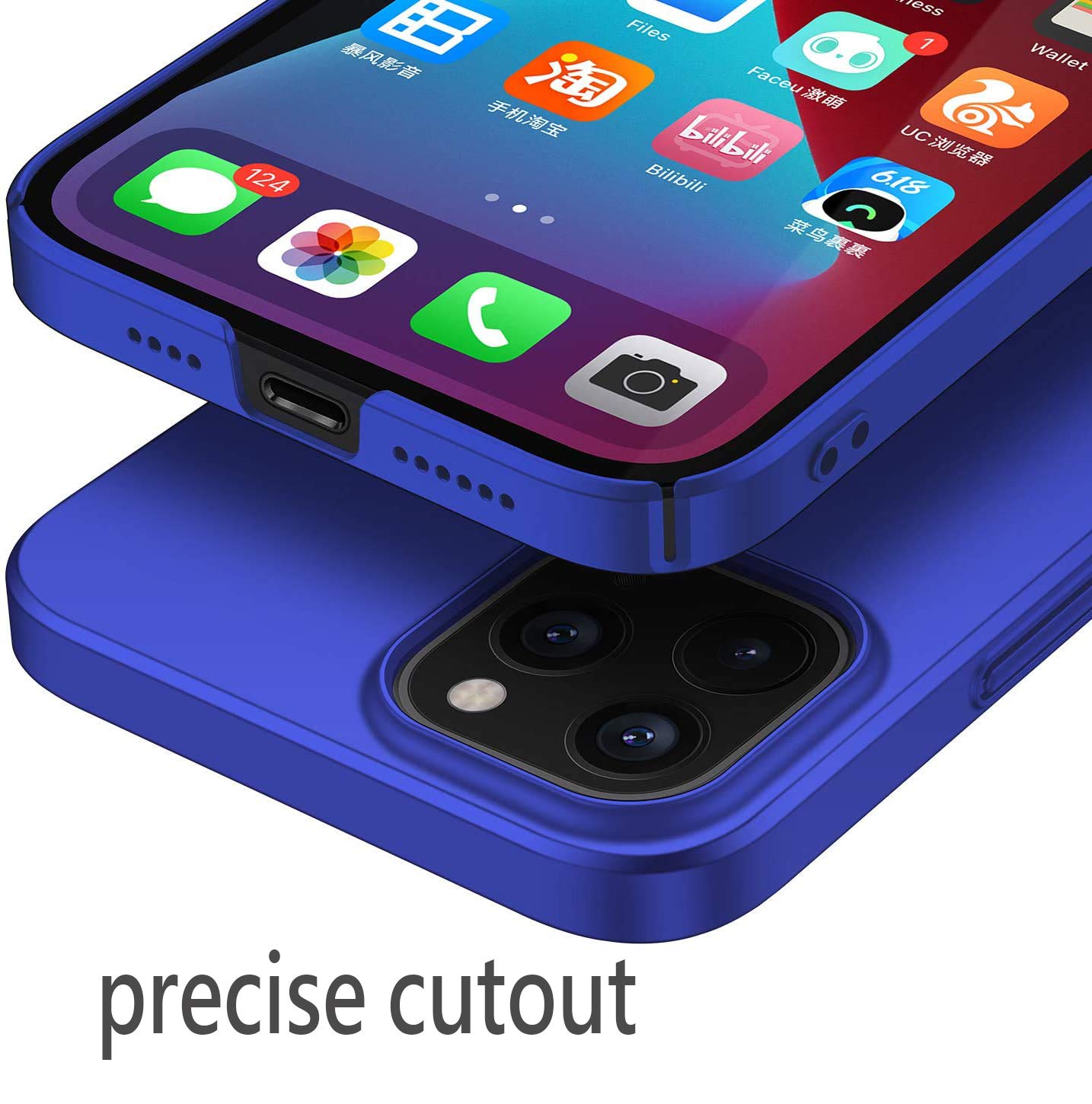 Slim Protective Case for iPhone 12 Mini - Shockproof, Scratch-Resistant, Anti-Slip Matte Hard Cover | Premium PC Material | Perfect for Everyday Use, Travel & Outdoor Activities (Blue)