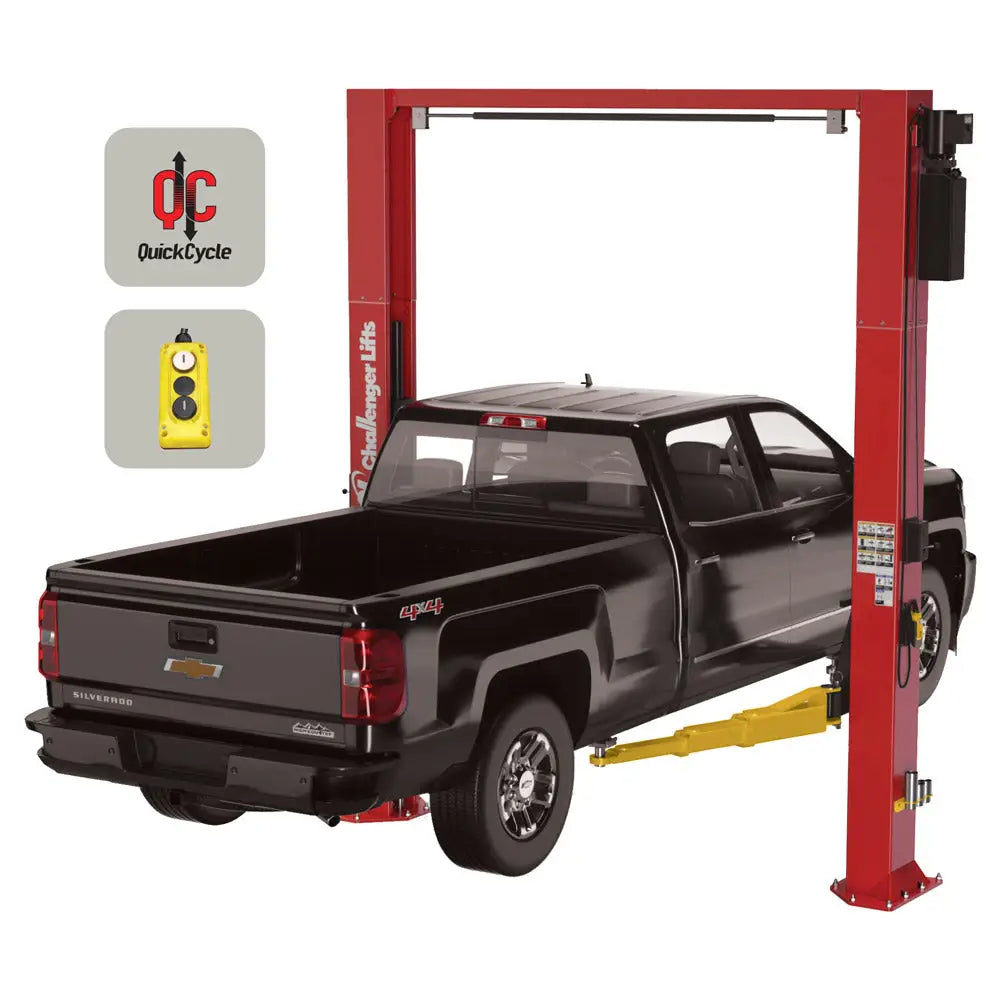 Challenger Quick Cycle 12K 2 Post Car Lift with Dual Pendant (12,000 lbs Capacity) - Heavy Duty Auto Repair Shop Equipment for Vehicle Maintenance & Tire Service