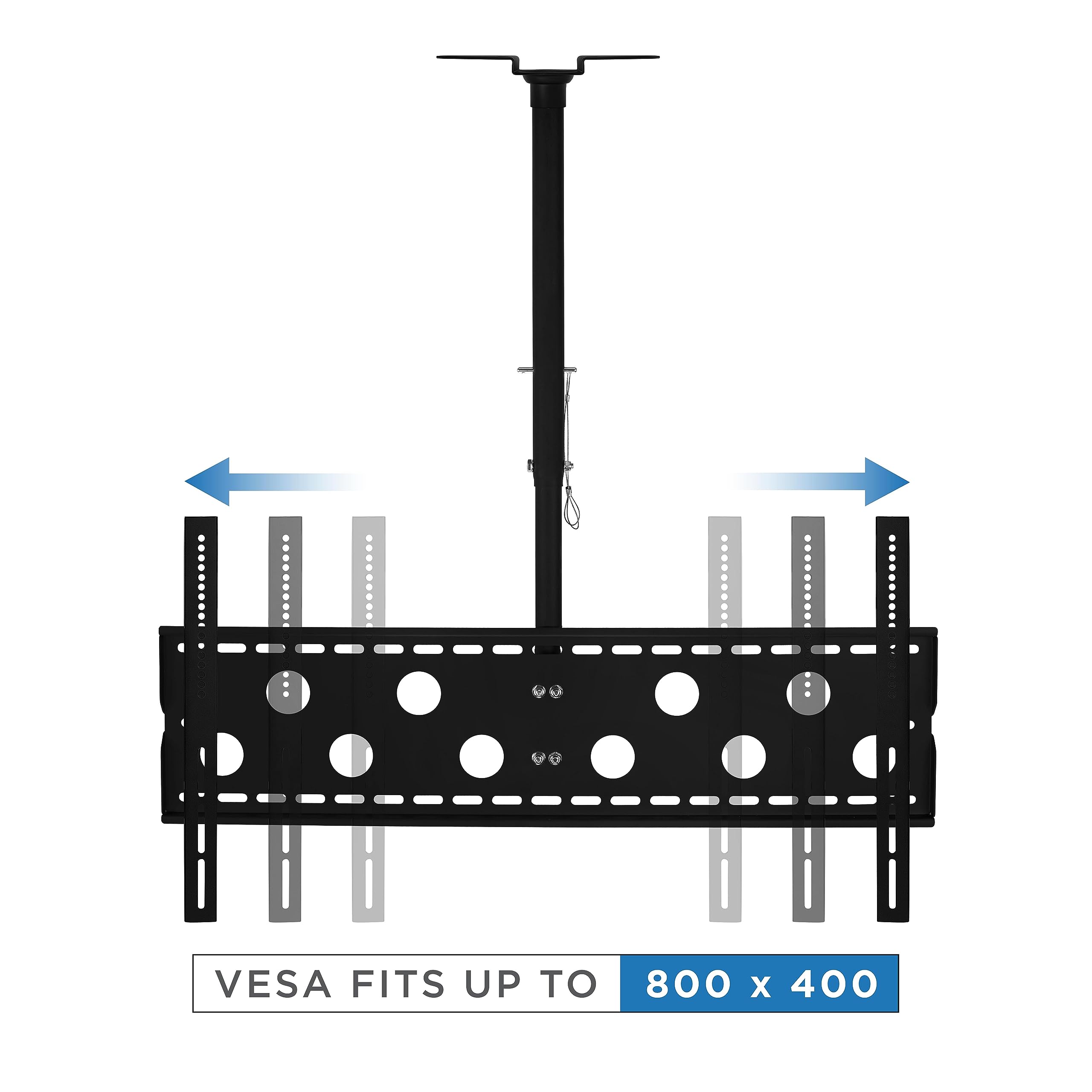 Mount-It! Full Motion TV Ceiling Mount - Height Adjustable Swivel Tilting Bracket for 42-90 Inch TVs up to 220 lbs - Perfect for Living Rooms, Bedrooms & Commercial Spaces