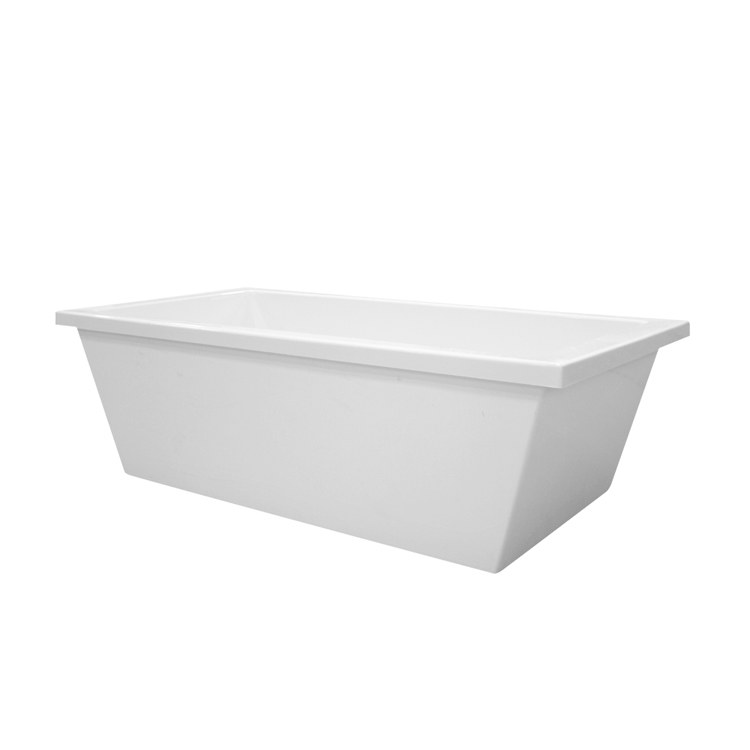 Cheyenne Freestanding Acrylic Air Tub - 72 x 36 x 22.75 Inch White Rectangular Bathtub | Modern Designer Collection for Luxury Bathroom & Spa Relaxation