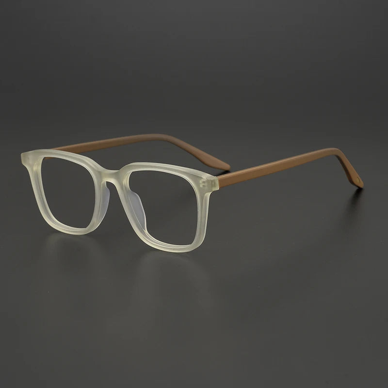 Stylish Black Acetate Square Full Rim Eyeglasses for Men - Classic Frame for Work, Reading & Everyday Use (Model 9020)