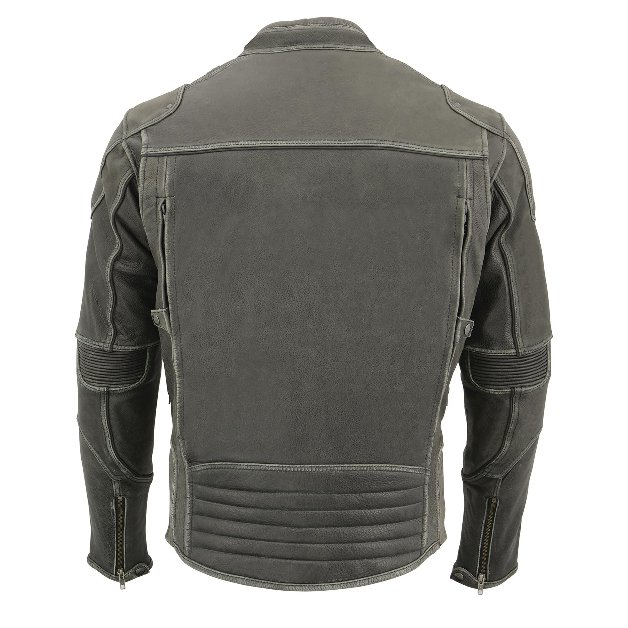 Milwaukee Leather Men's Vintage Grey Distressed Triple Vented Biker Jacket MLM1536 - Motorcycle Riding, Casual Wear & Outdoor Adventure