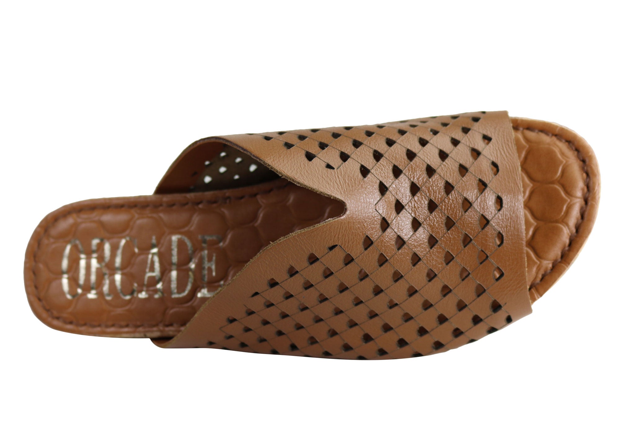 Orcade Natalie Women's Comfort Leather Slides Sandals - Made in Brazil - Perfect for Beach, Pool & Summer Casual Wear