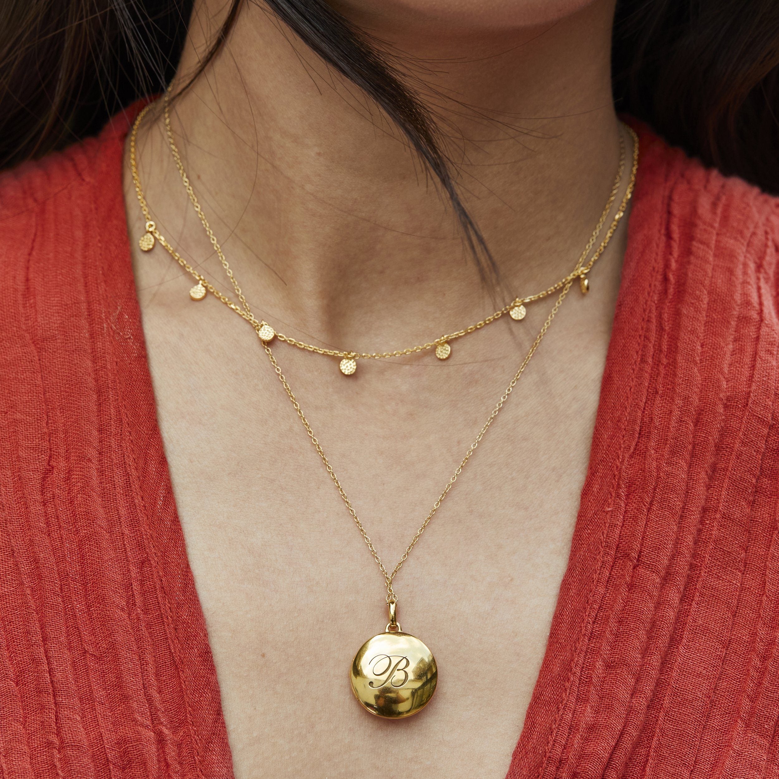 Personalized Engraved Initial Locket Necklace with Diamond Accents - Perfect Gift for Women, Mom, Girlfriend | Valentine's Day, Anniversary, Birthday Jewelry Present