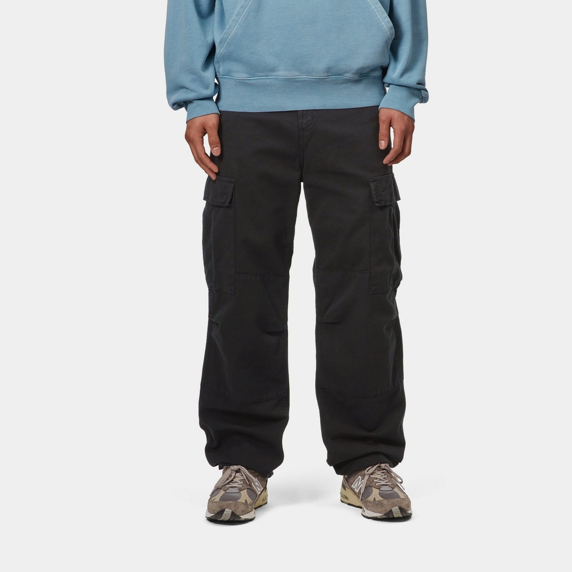 Men's Regular Fit Cargo Pants - Garment Dyed Twill Work Pants for Outdoor & Casual Wear | Black | Durable & Comfortable for Hiking, Work & Everyday Use