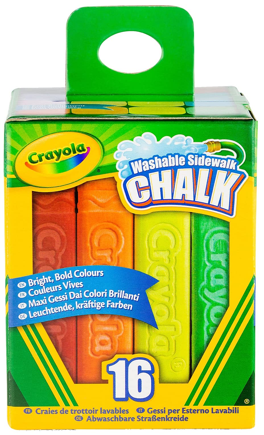 Crayola Washable Sidewalk Chalk for Kids - 16 Count Non-Toxic Outdoor Drawing Toys | Perfect for Driveway Art, Birthday Gifts & Summer Outdoor Play