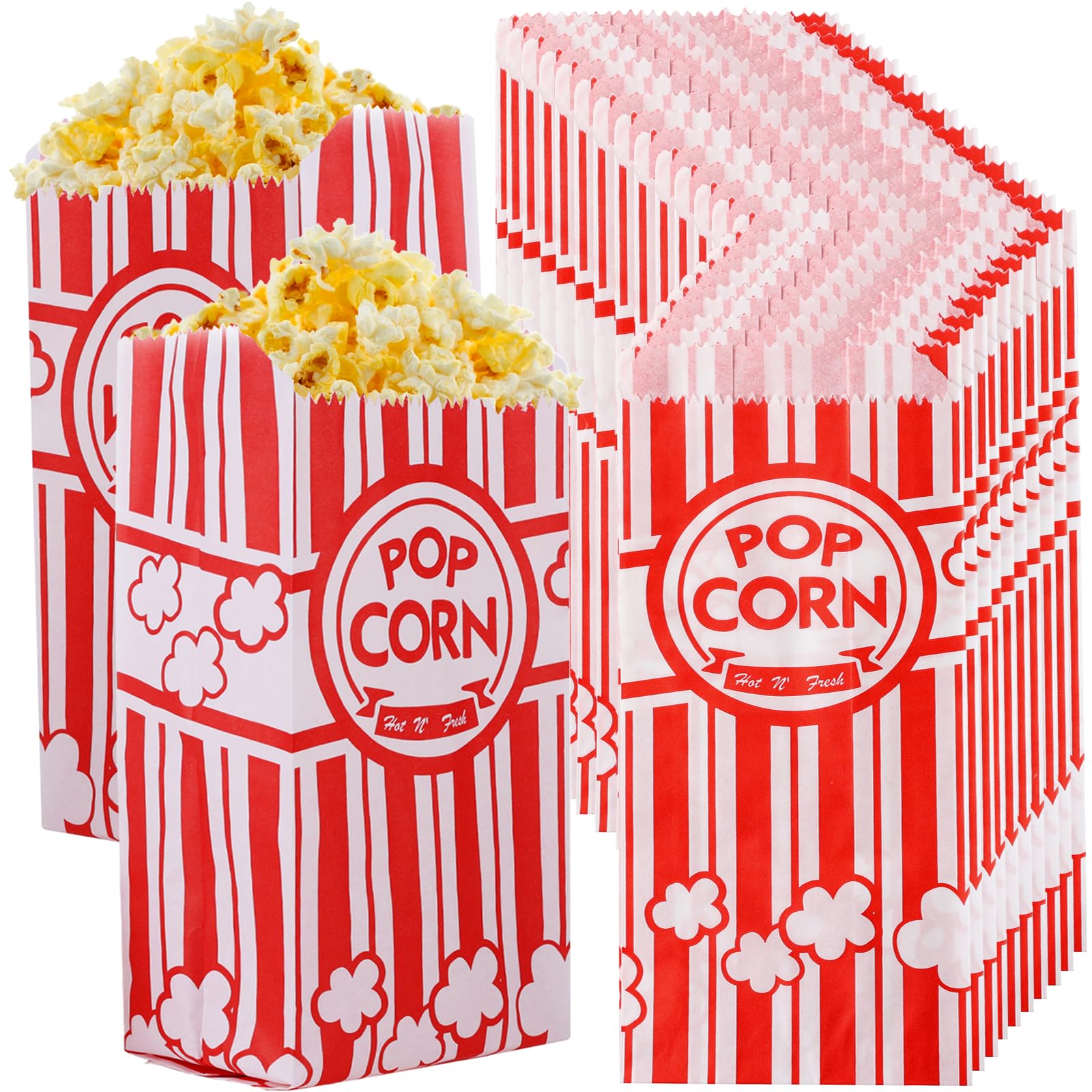 300 PCS 1 Oz Small Popcorn Bags - Bulk Individual Servings for Popcorn Machine, Party Supplies, Movie Night & Christmas Events - Perfect for Theaters, Carnivals & Home Use