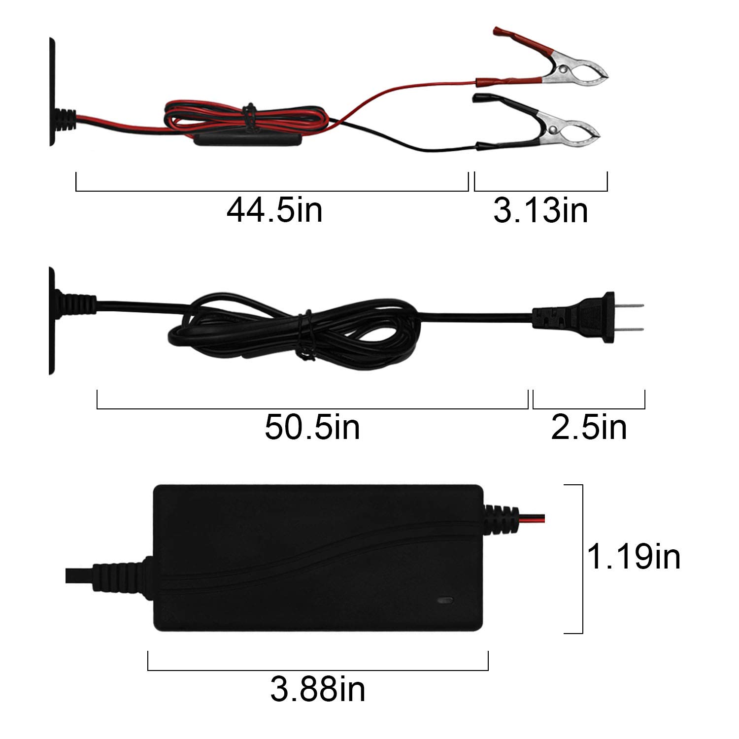 Mighty Max 12V 1Amp SLA Battery Charger & Maintainer - Compatible with Interstate PC1250 - Perfect for Motorcycles, ATVs, and Power Sports Vehicles