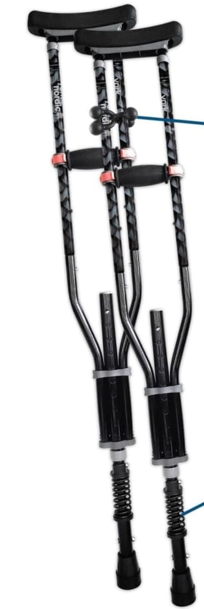 York Nordic - Adjustable Spring Cushion Crutches for Adults (4'7