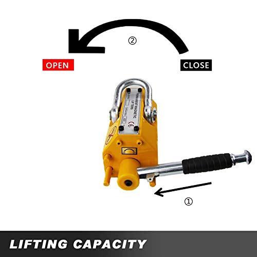 1320 Lbs Capacity Permanent Magnetic Lifter - Heavy Duty Steel Lifting Magnet with Quick Release for Hoists & Shop Cranes - Ideal for Lifting Steel Plates, Metal Sheets & Construction Materials - Perfect for Warehouses, Factories & Metalworking Shops