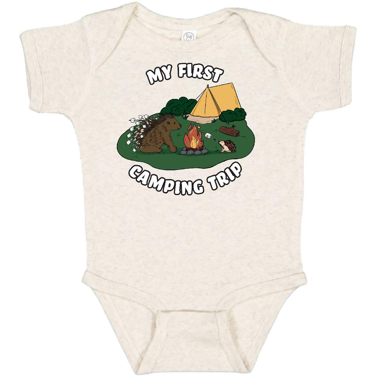Inktastic My First Camping Trip - Adorable Hedgehog Baby Bodysuit for Outdoor Adventures & Family Camping Trips