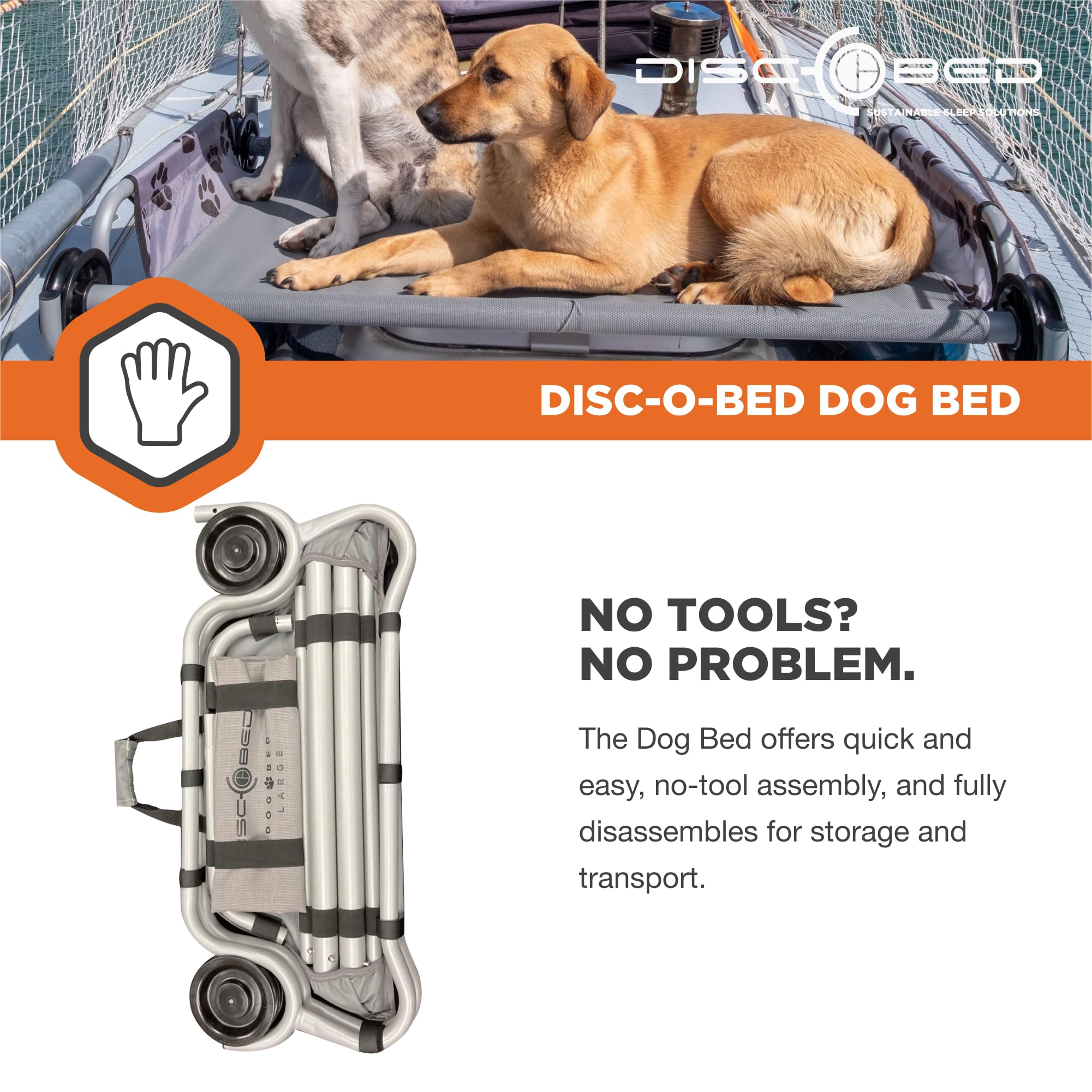 Premium Disc-O-Bed Orthopedic Dog Bed for Large & Medium Dogs - Waterproof & Chew-Resistant - Perfect for Crates, Travel & Home Use